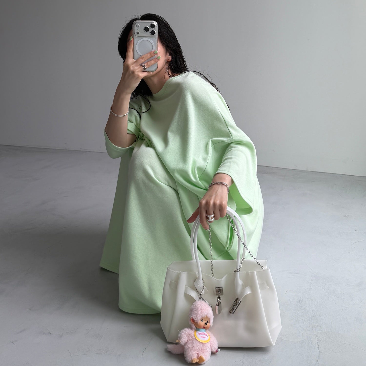 HANSODE super loose light sweatee one piece / mint [3size]