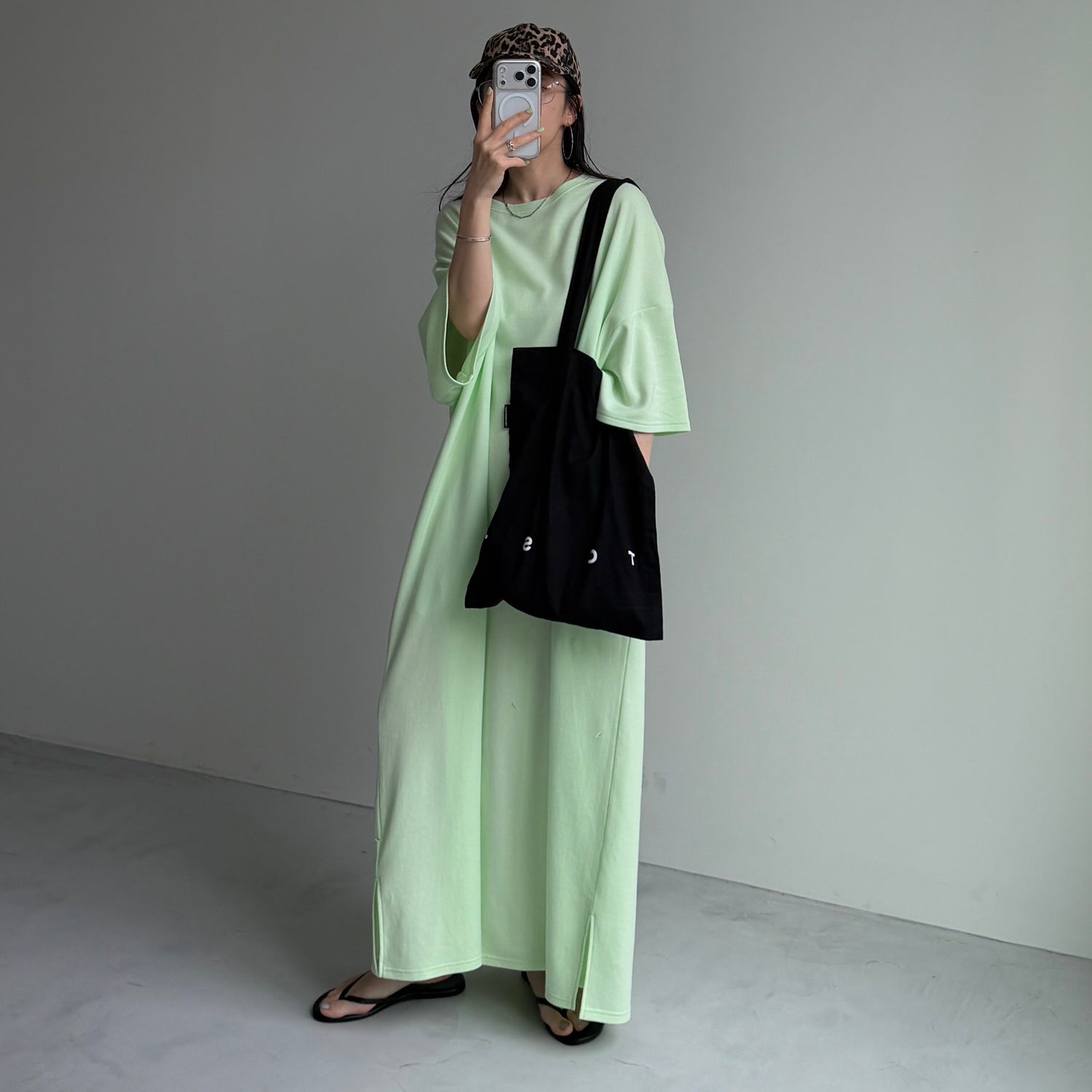 HANSODE super loose light sweatee one piece / mint [3size]
