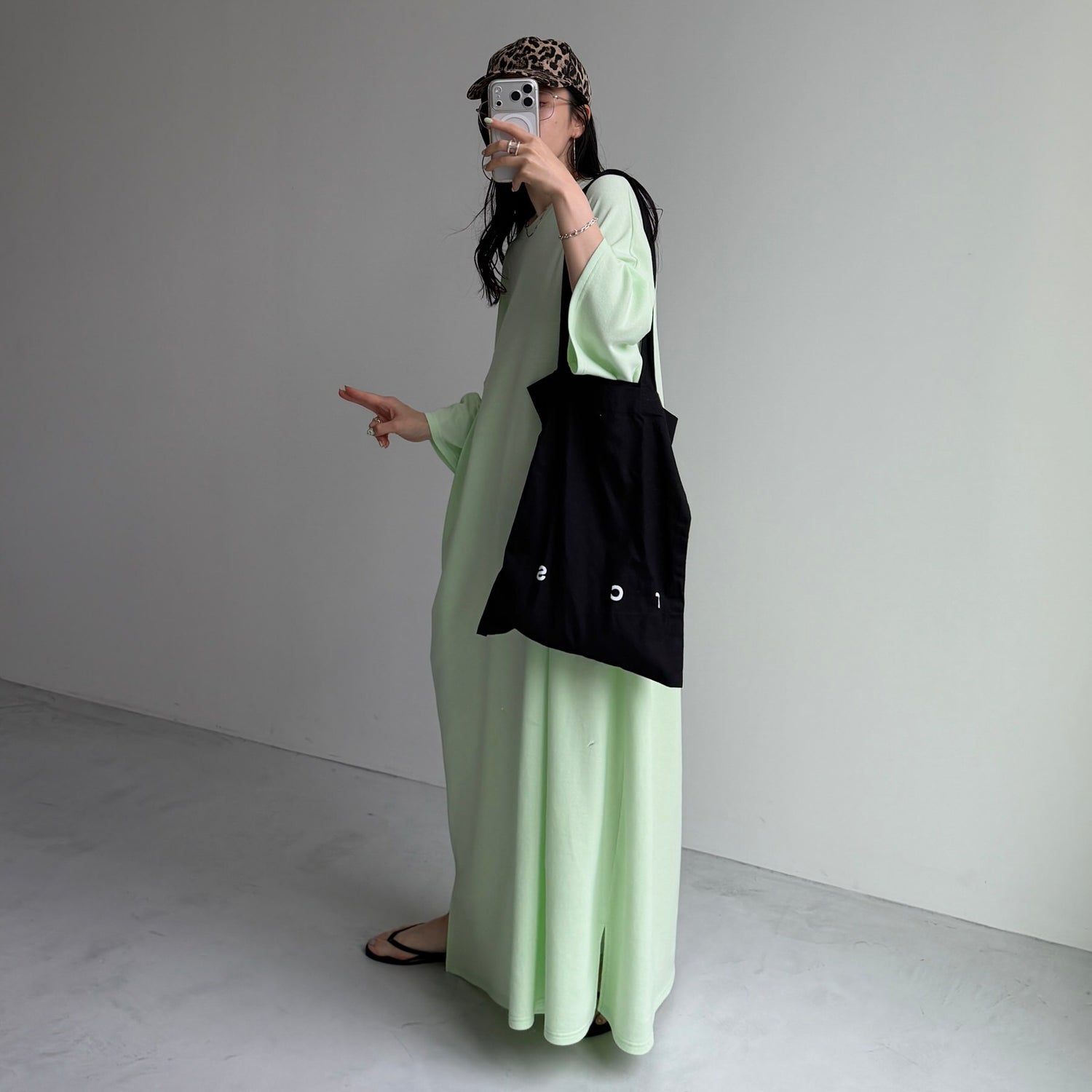 HANSODE super loose light sweatee one piece / mint [3size]