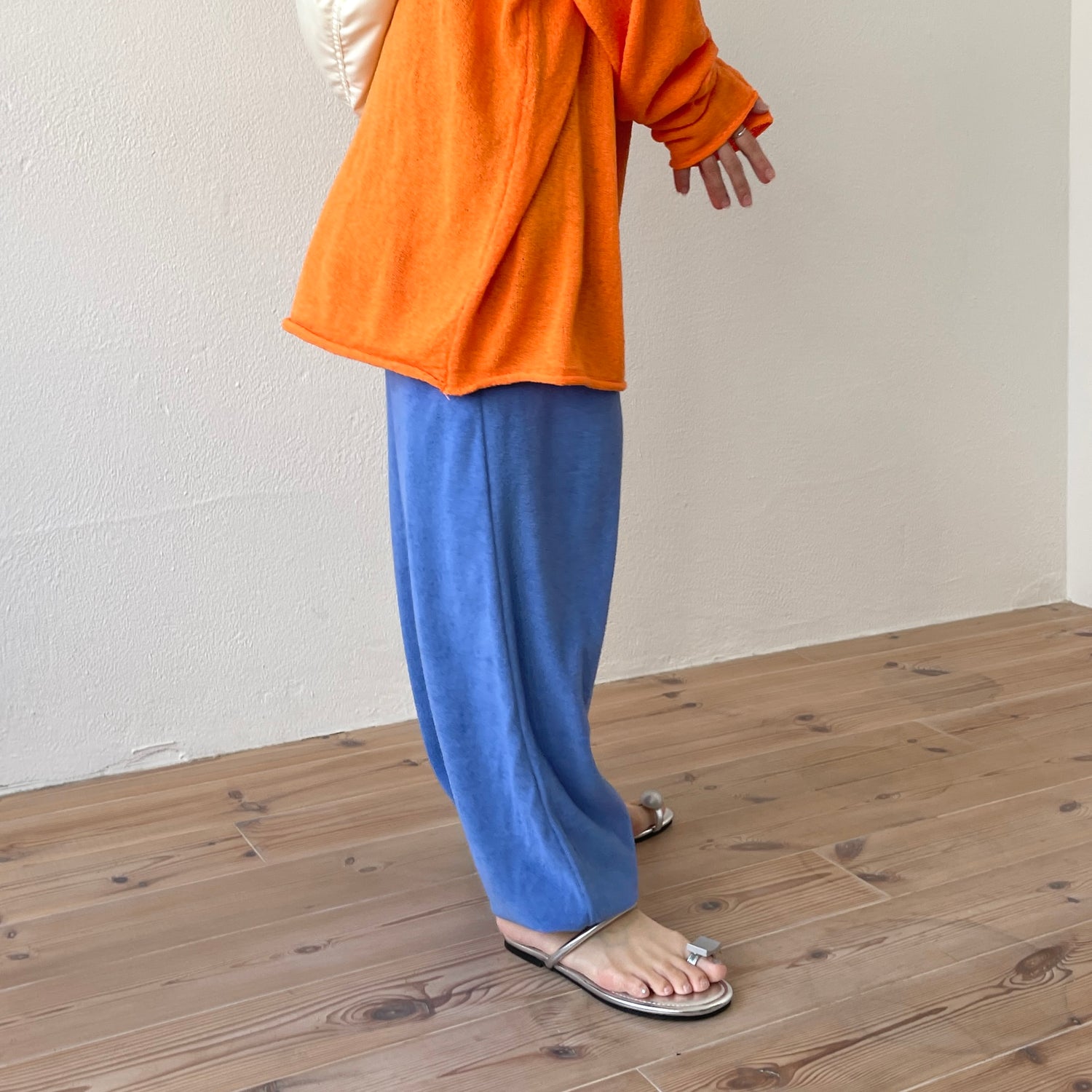 pile jogger pants / blue