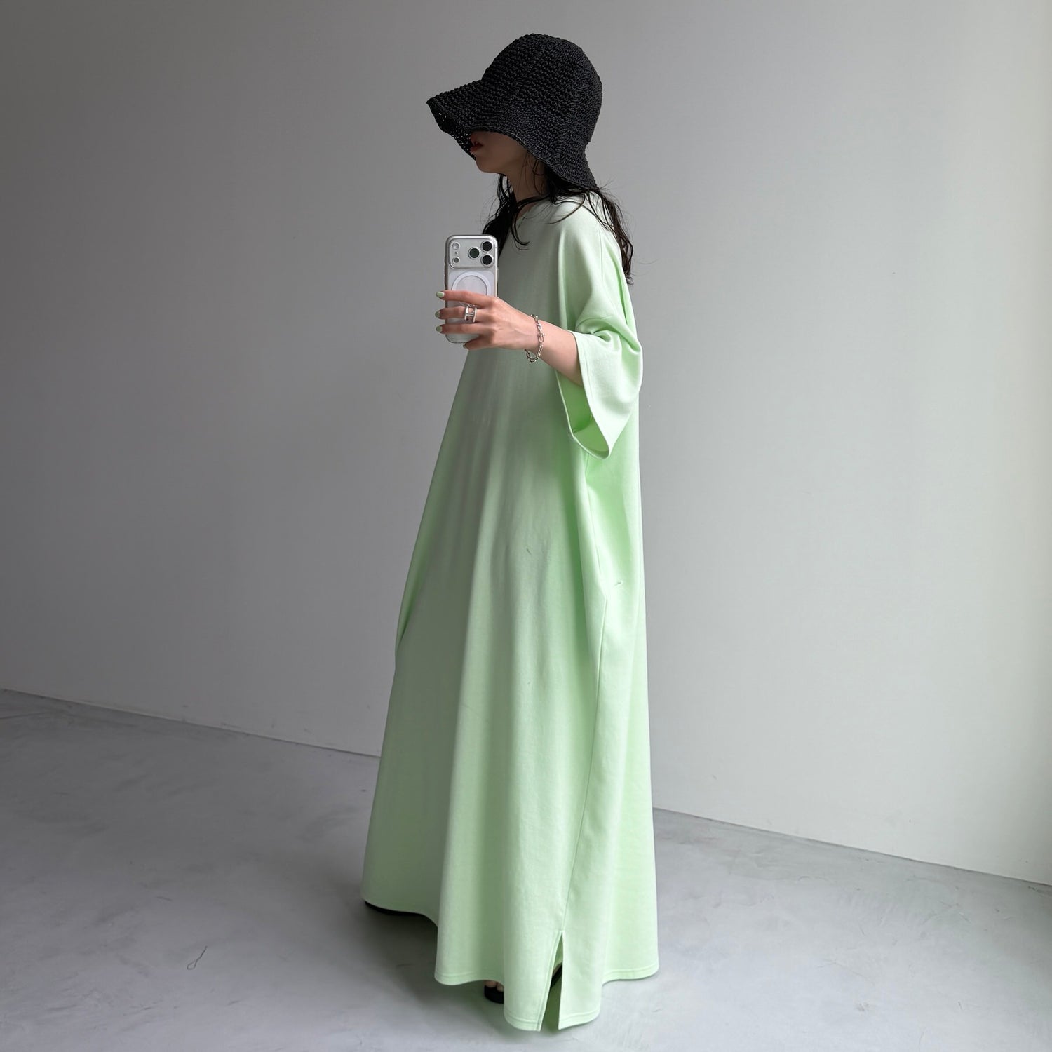HANSODE super loose light sweatee one piece / mint [3size]