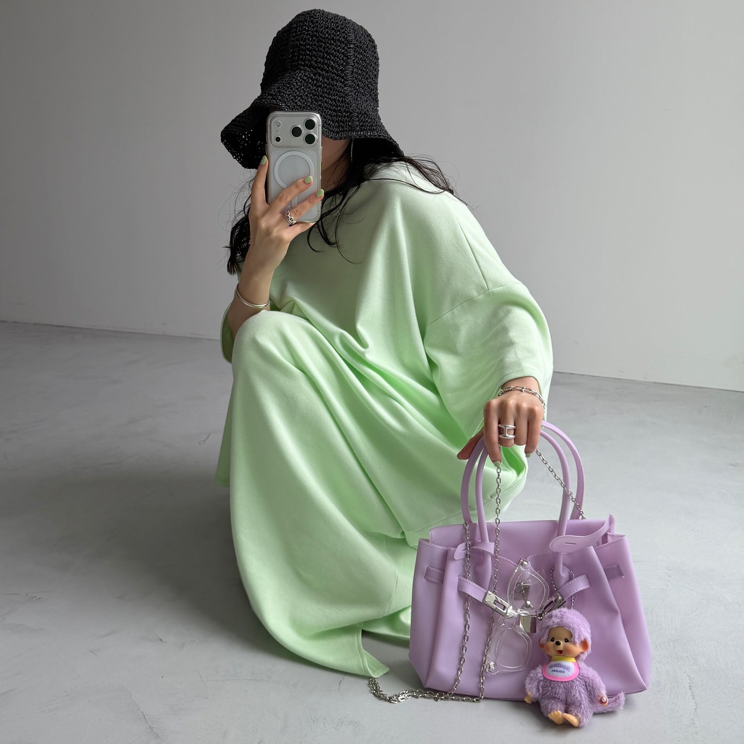 HANSODE super loose light sweatee one piece / mint [3size]