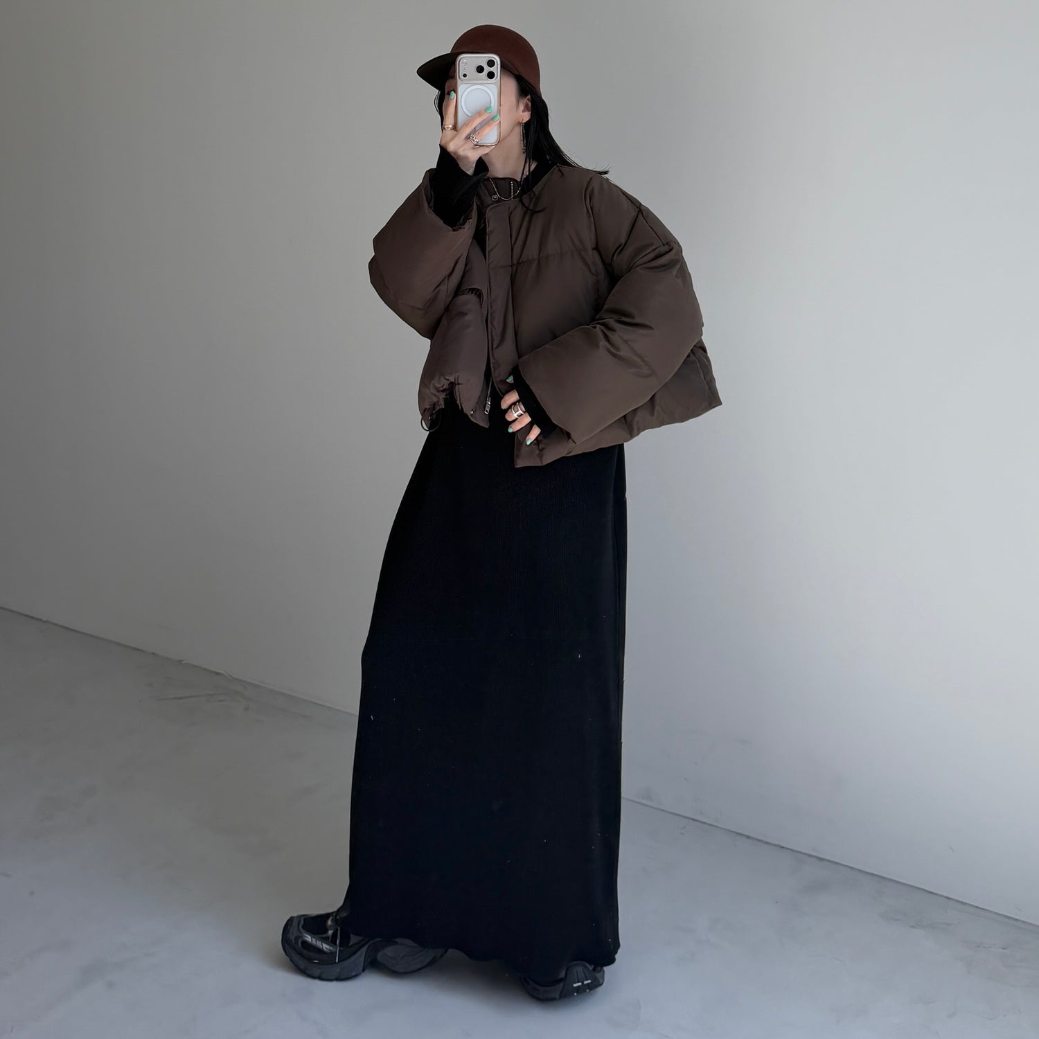 smooth wool cap / brown