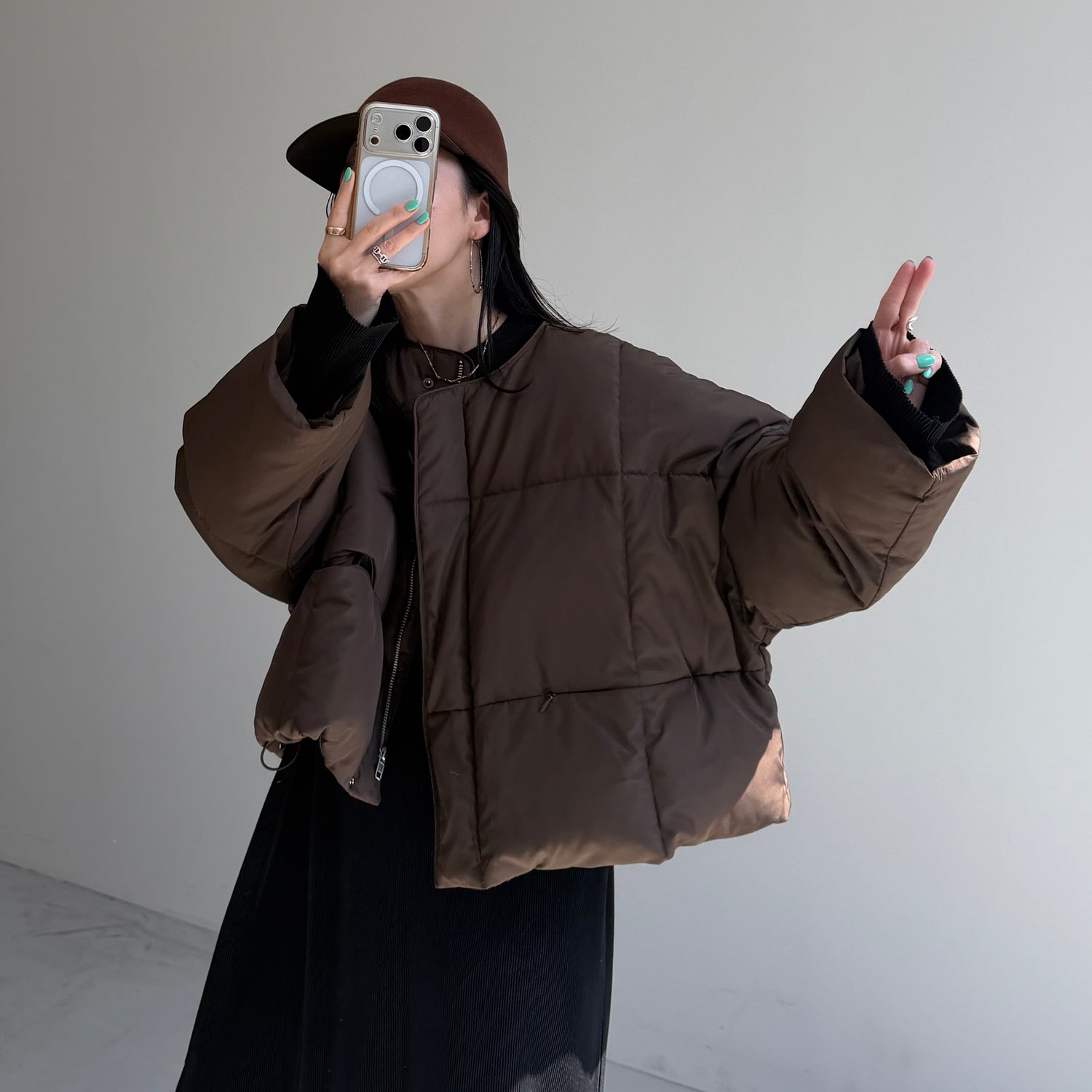 smooth wool cap / brown