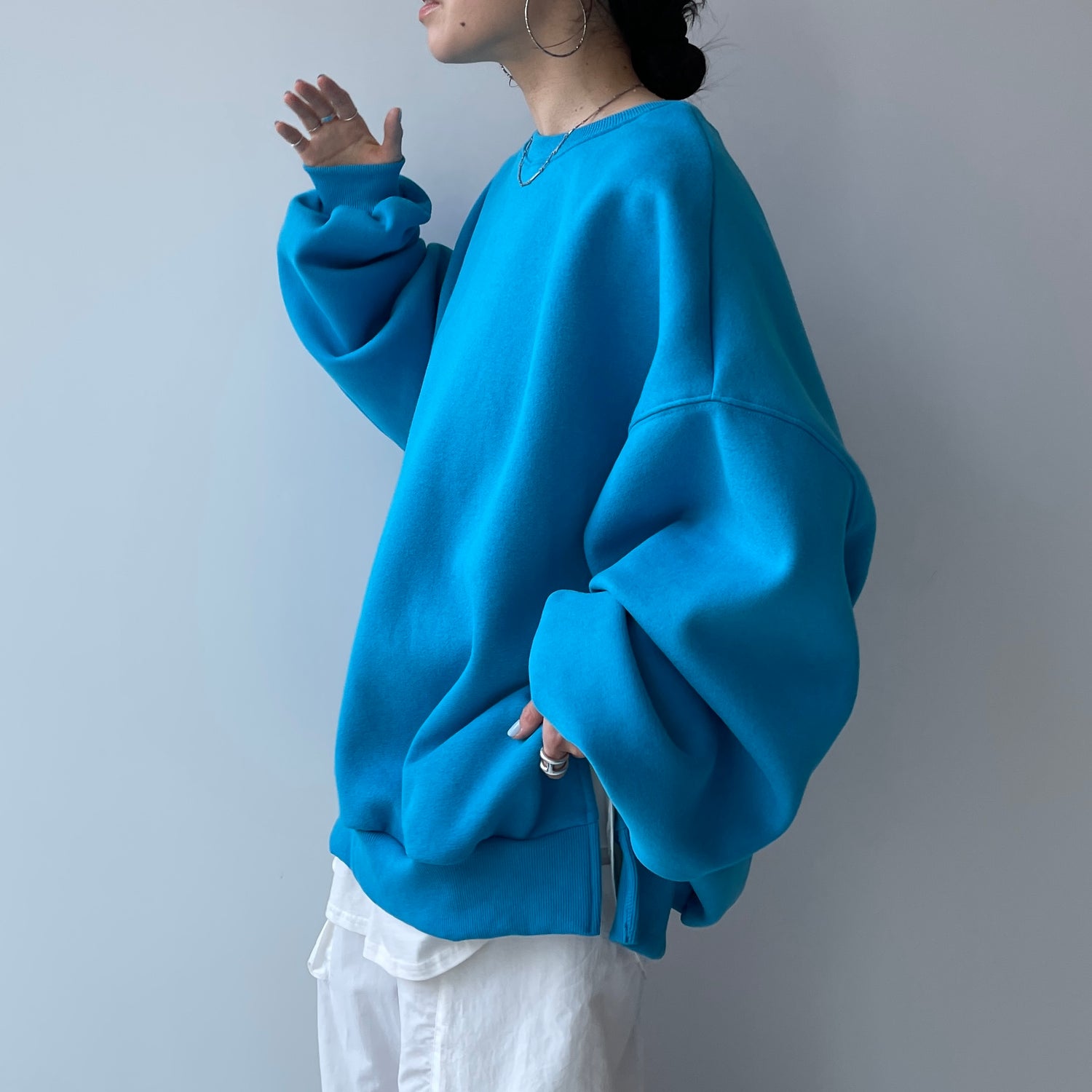 perfect silhouette super over sweat / turquoise