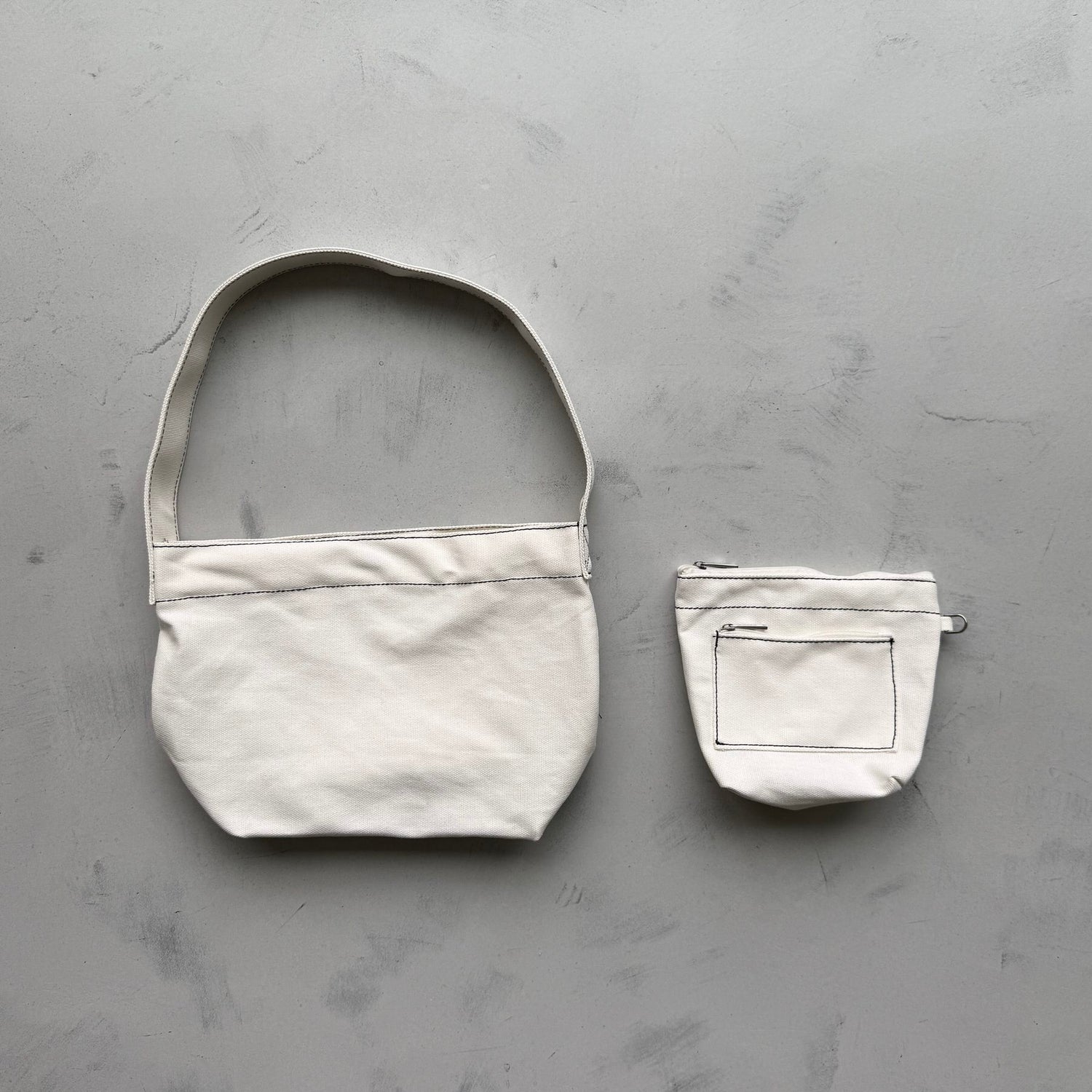 【SAMPLE】(ポーチ付き) stitch bag / ivory
