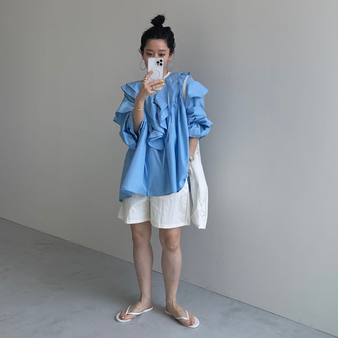 nylon half pants / ivory