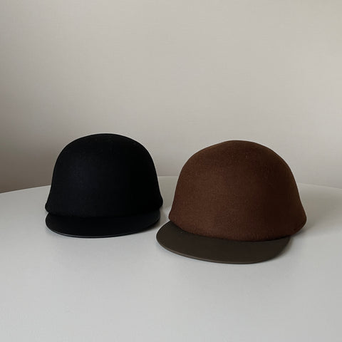 smooth wool cap / black