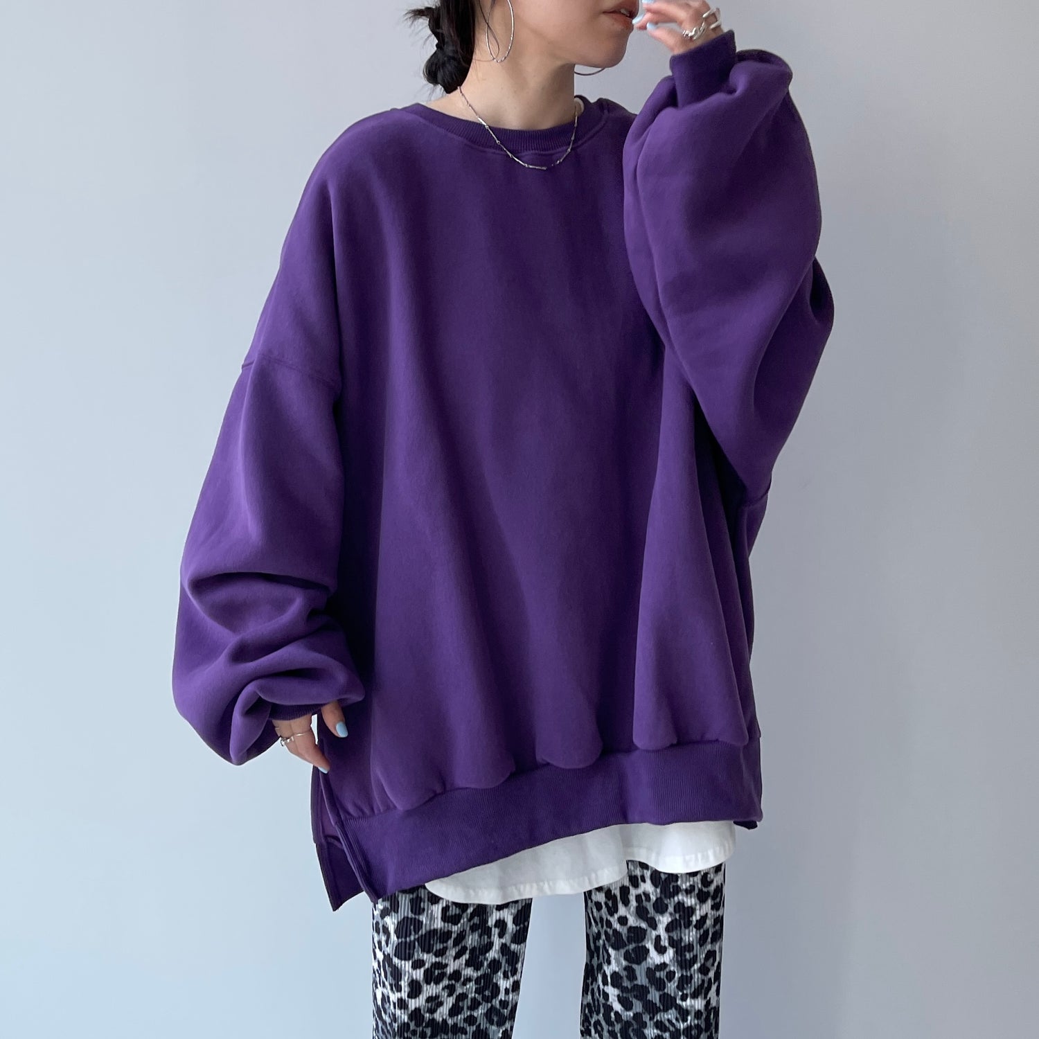 perfect silhouette super over sweat / purple