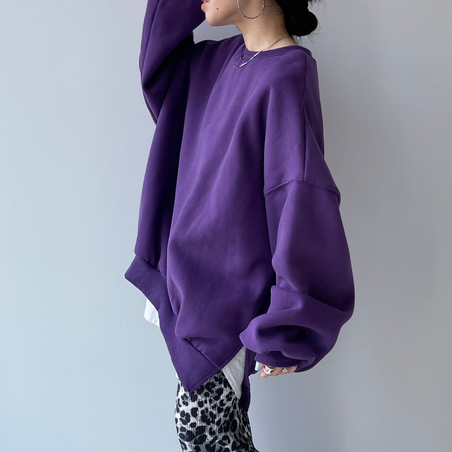 perfect silhouette super over sweat / purple