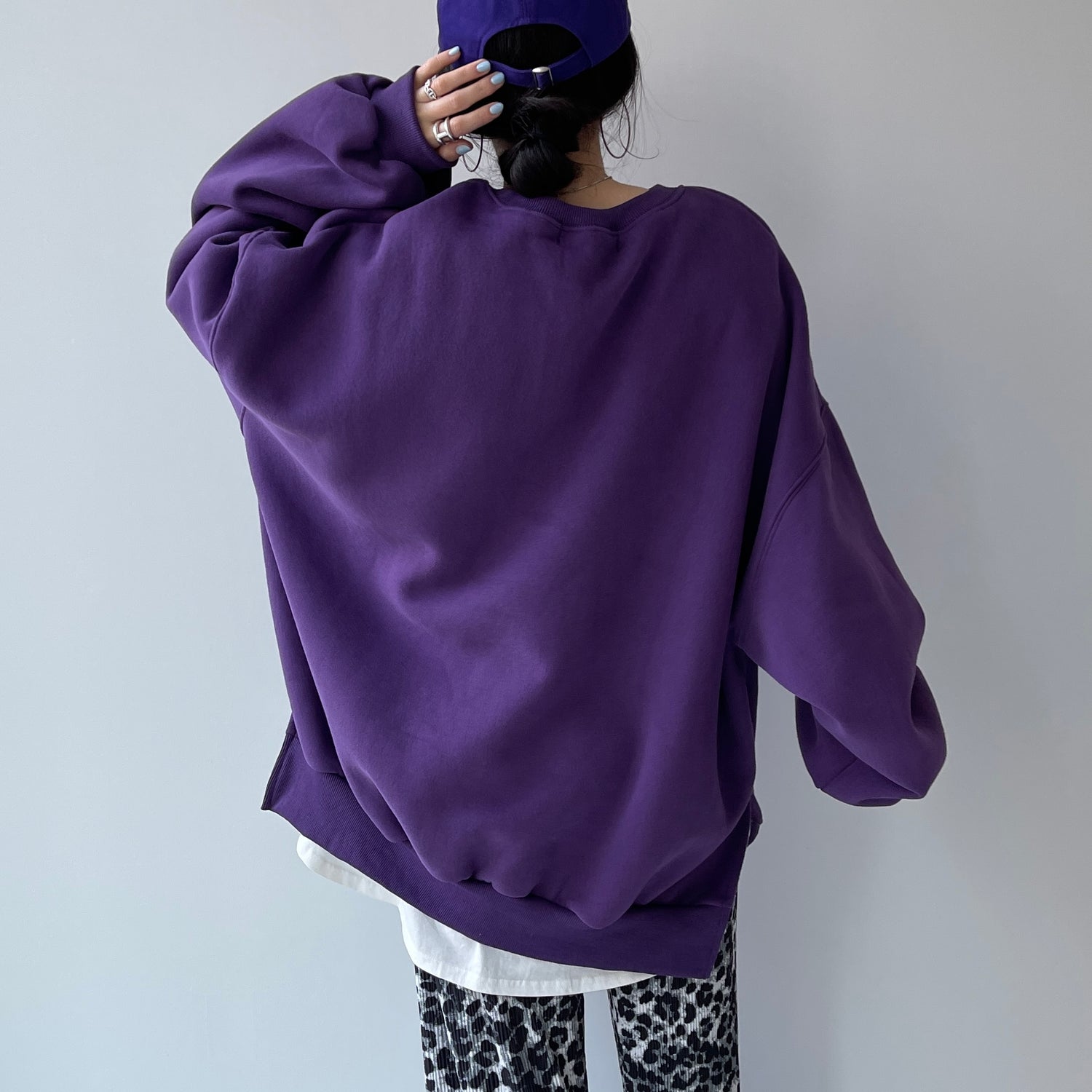 perfect silhouette super over sweat / purple