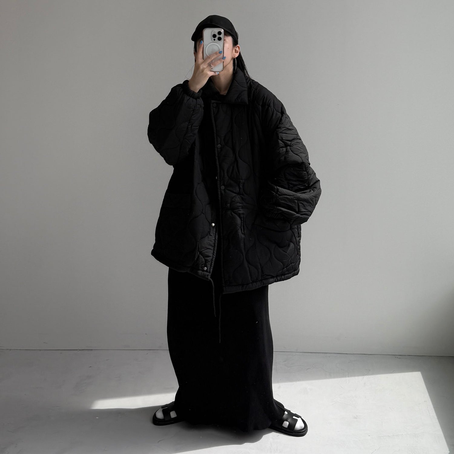 WATA AME quilting jacket / black