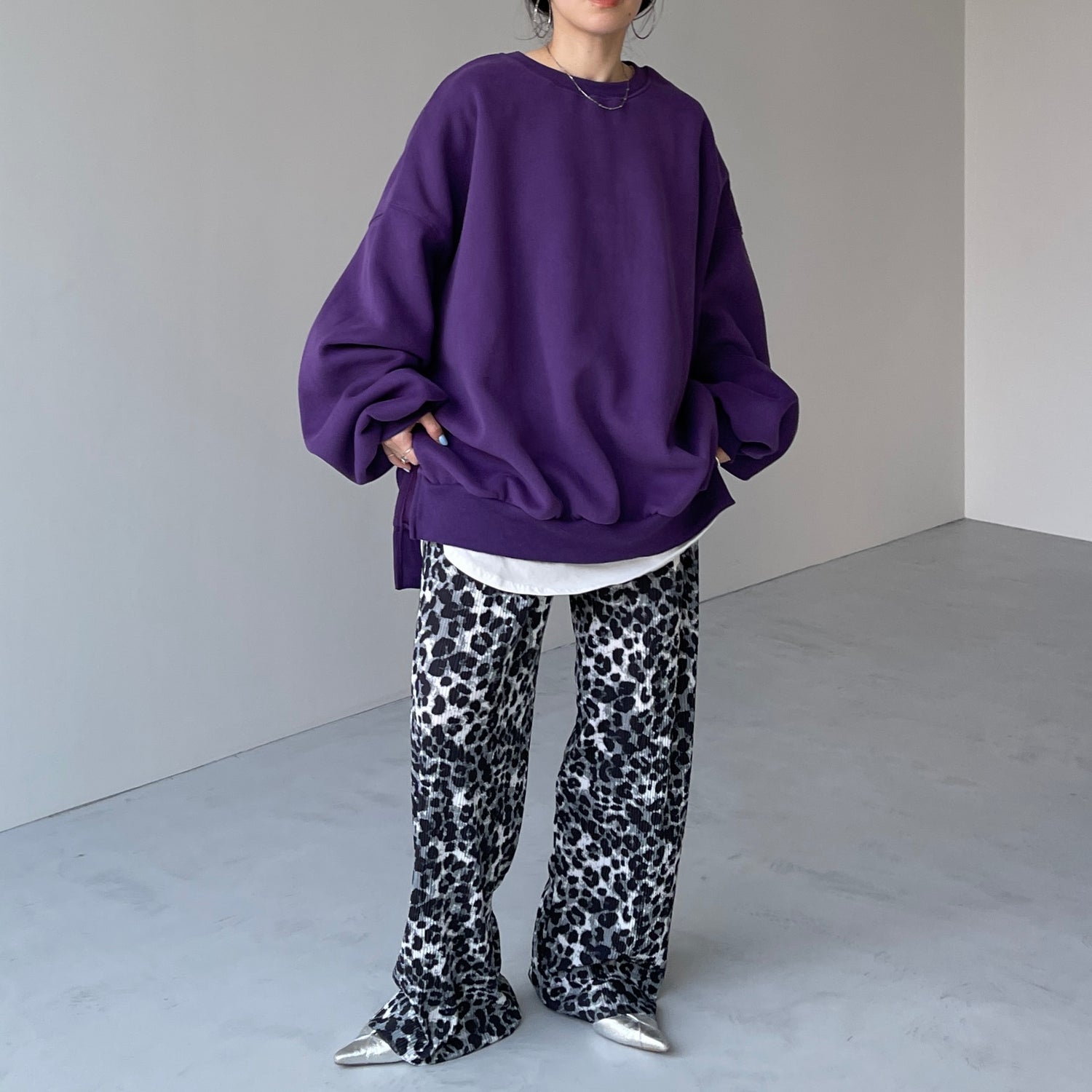 perfect silhouette super over sweat / purple