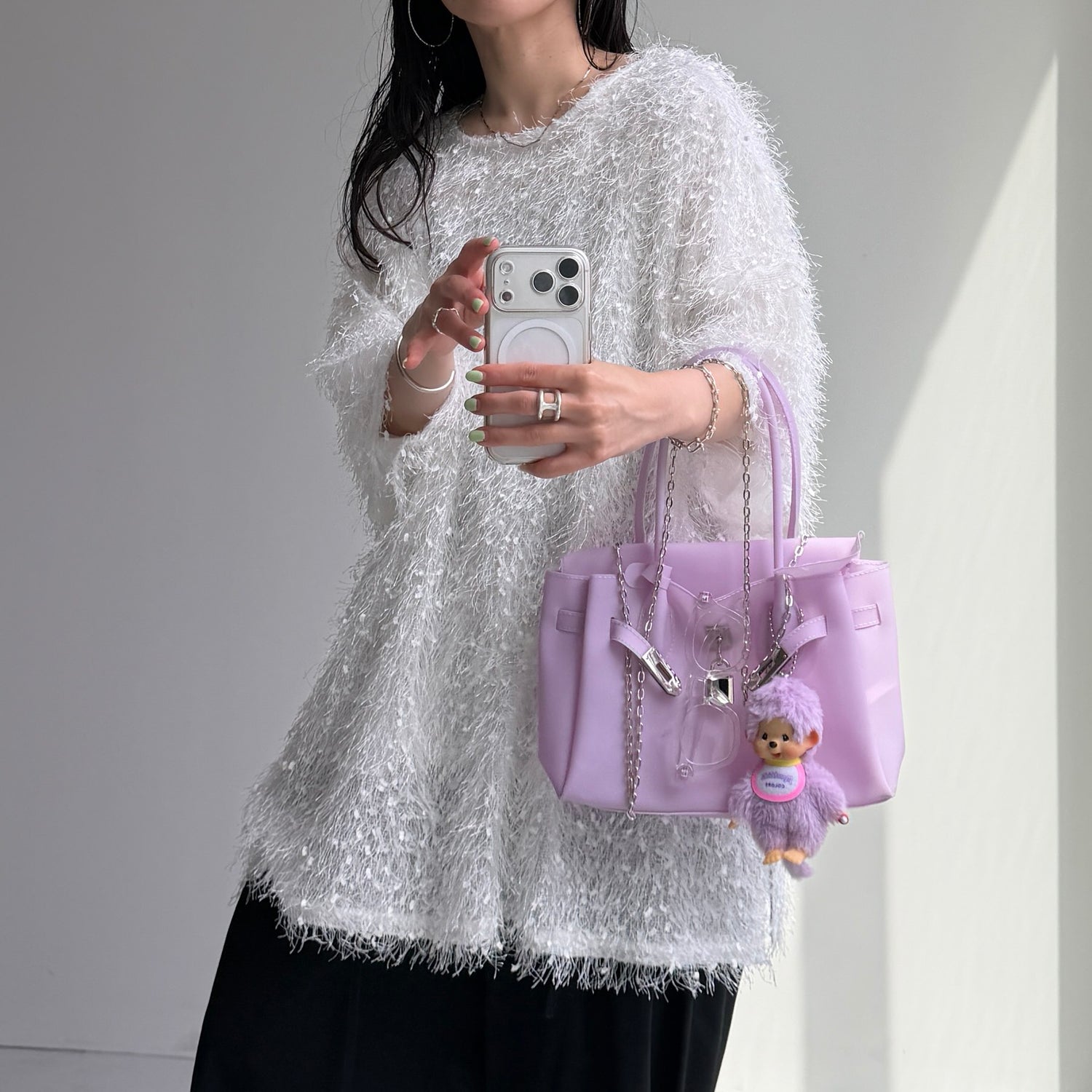 fringe mop tee / ivory