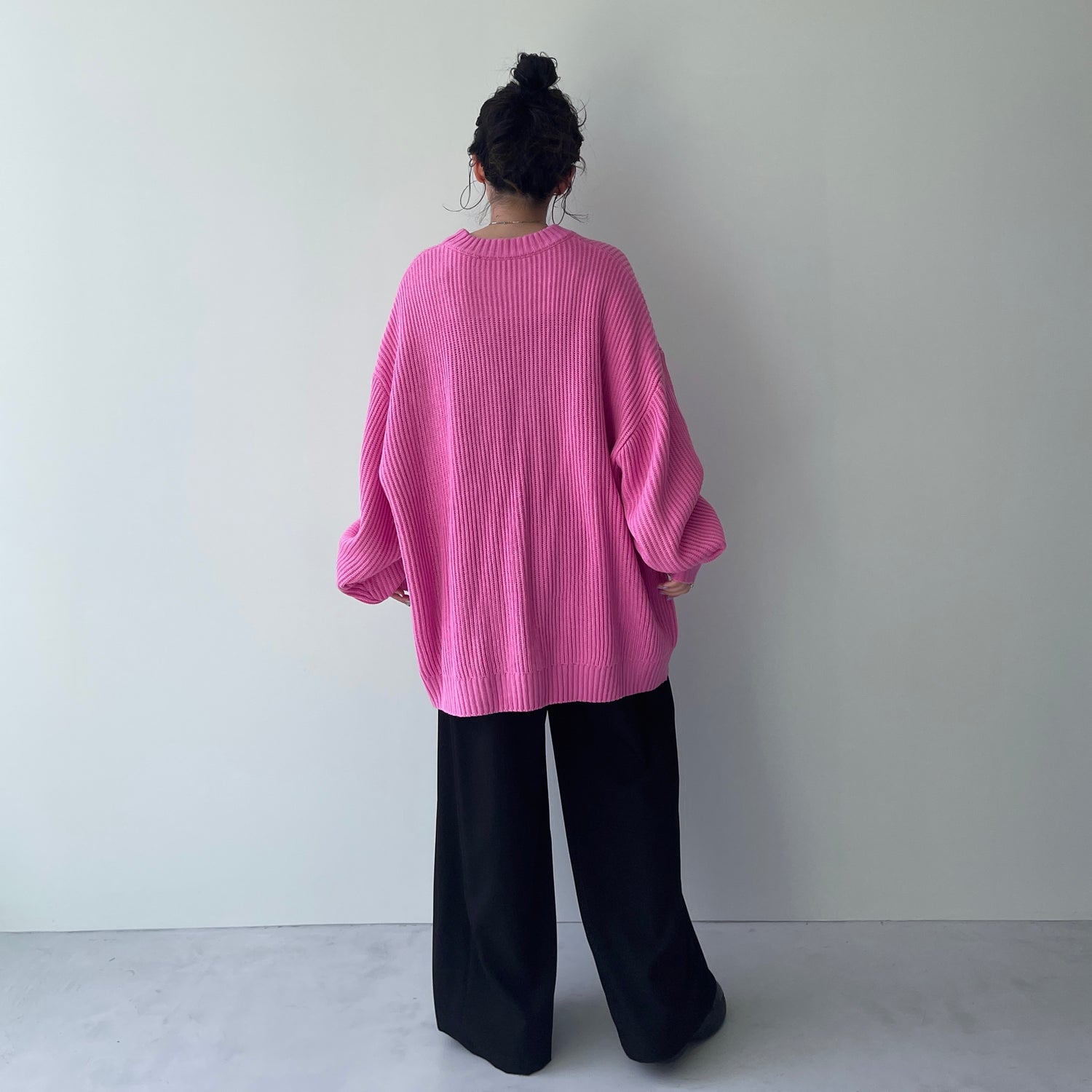 perfect silhouette super over knit / pink