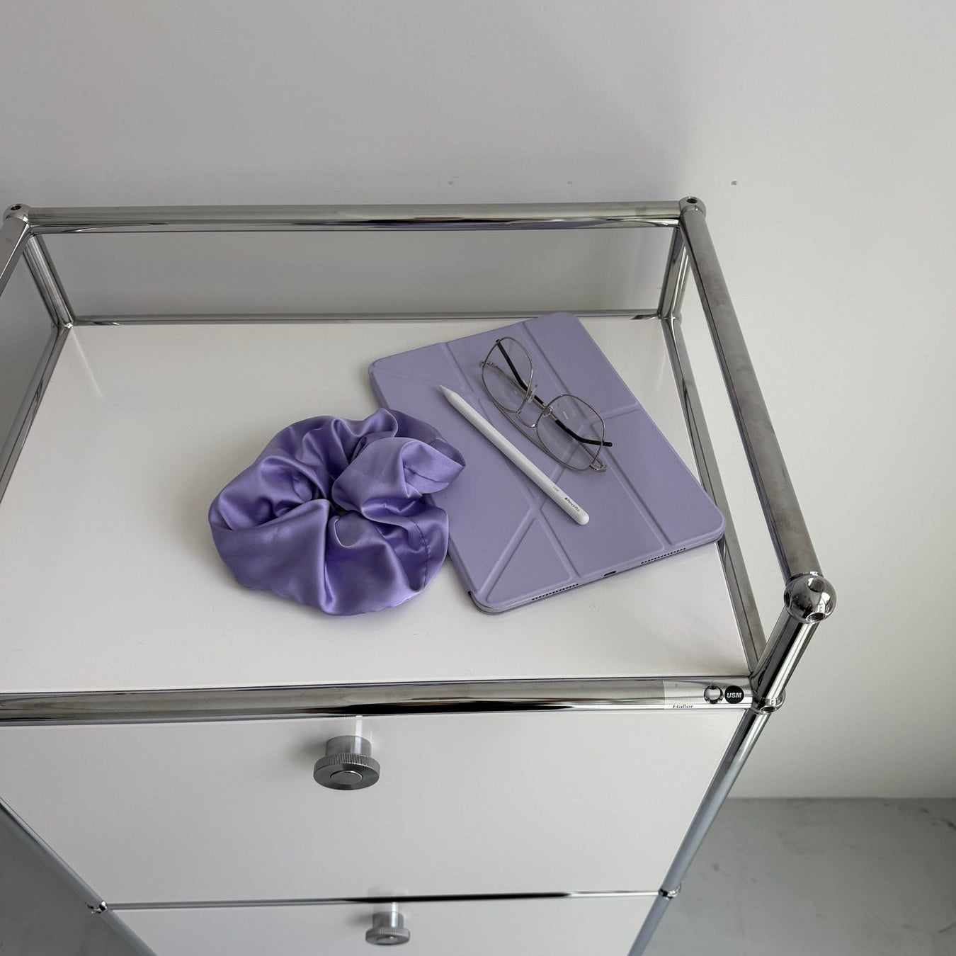 【2点SET】satin pouch chouchou ×  milky lace camisole