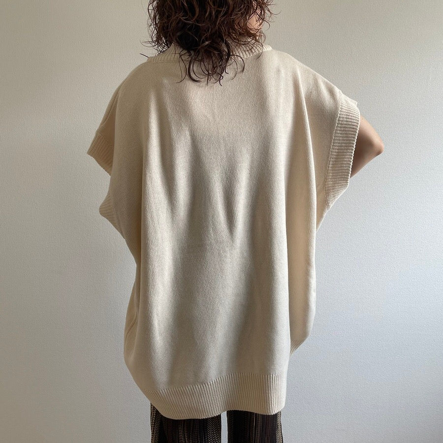 【SAMPLE】over size HOSOMIE vest / ivory