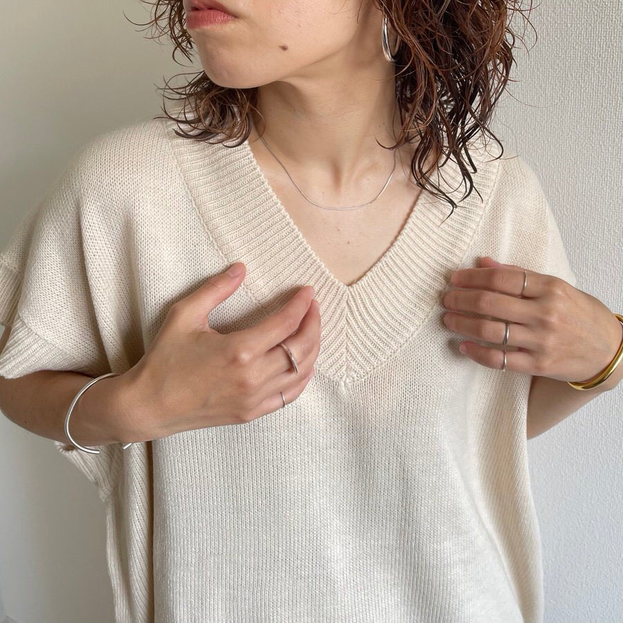 【SAMPLE】over size HOSOMIE vest / ivory