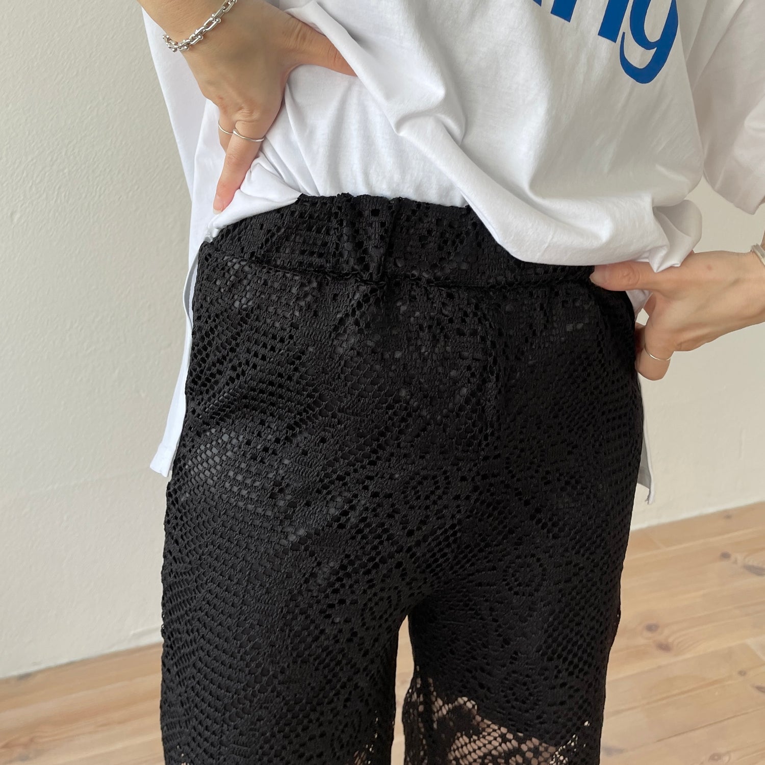 lace leggings inner pants / black