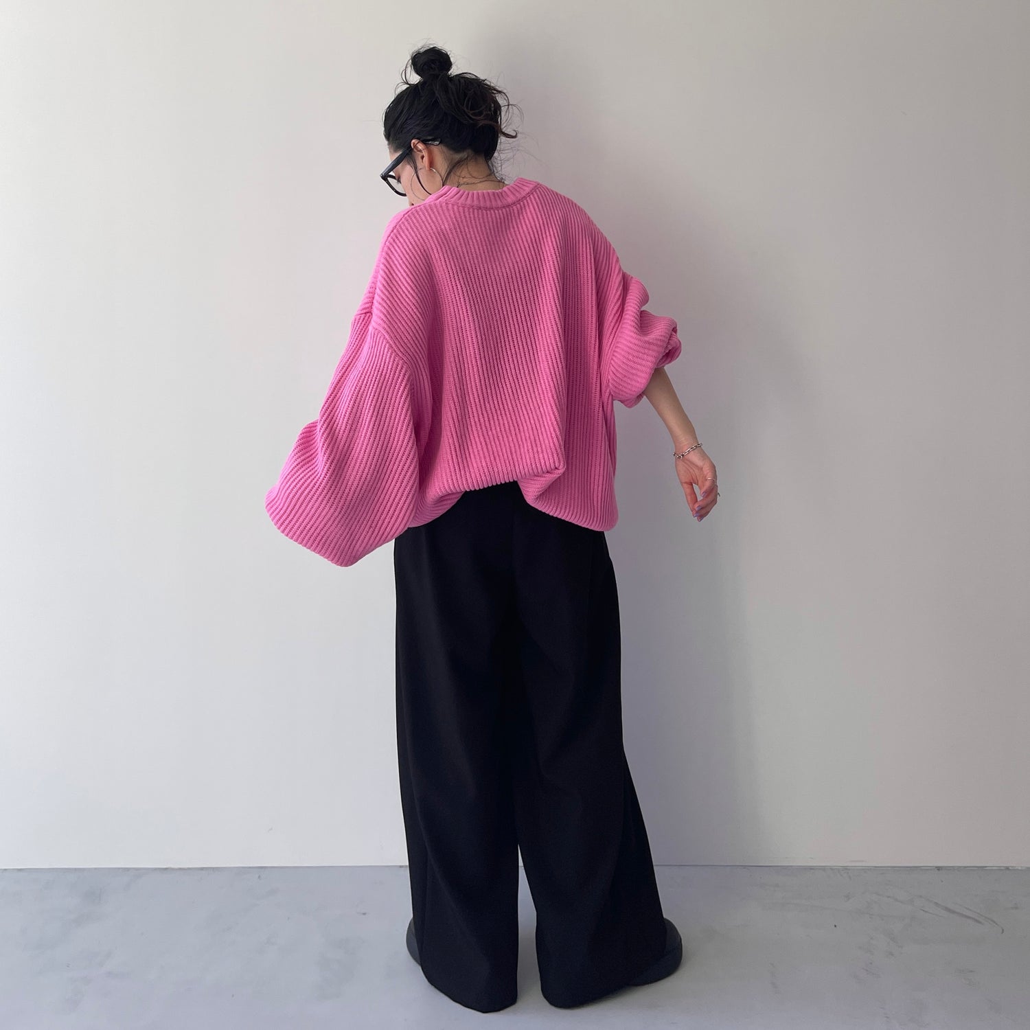 perfect silhouette super over knit / pink