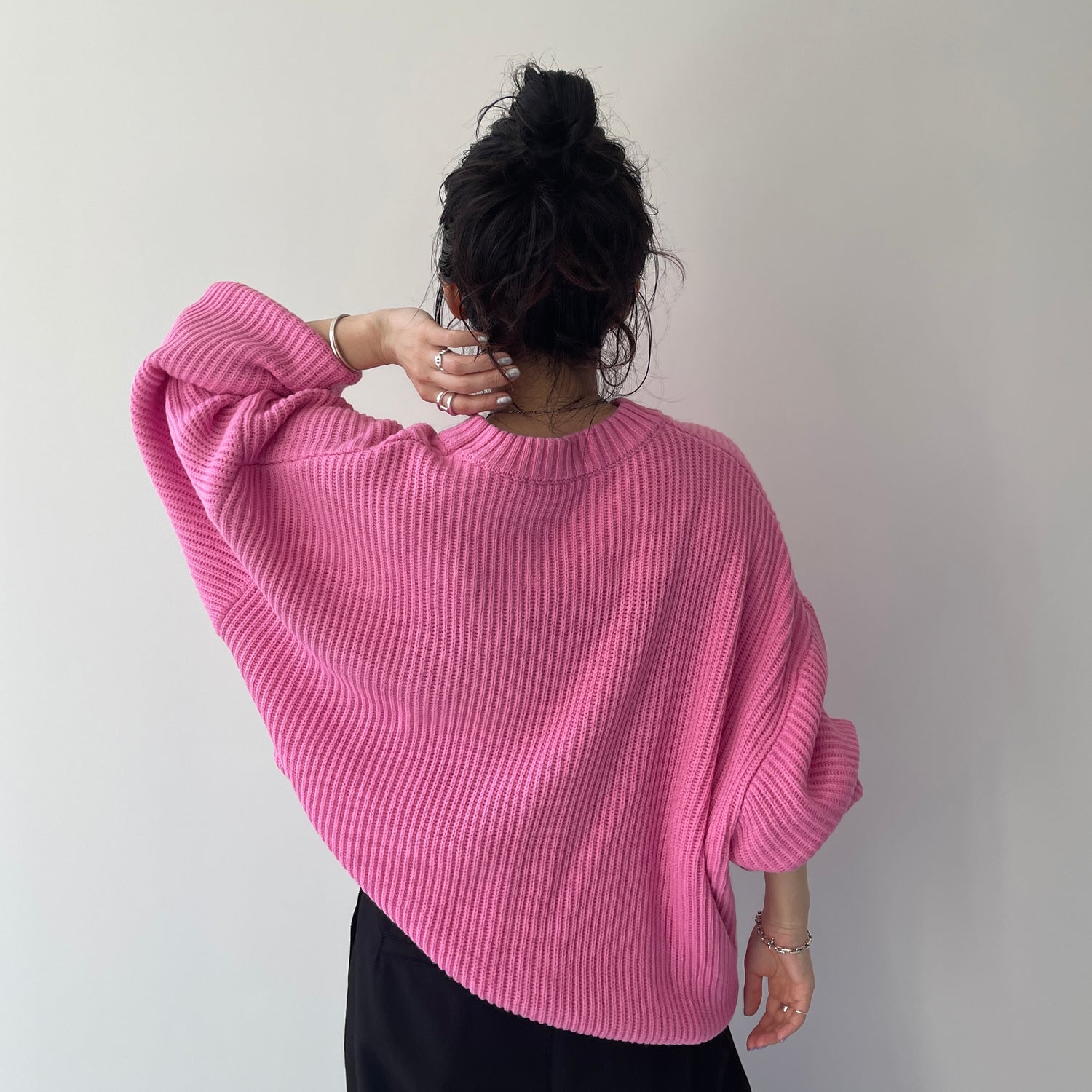 perfect silhouette super over knit / pink