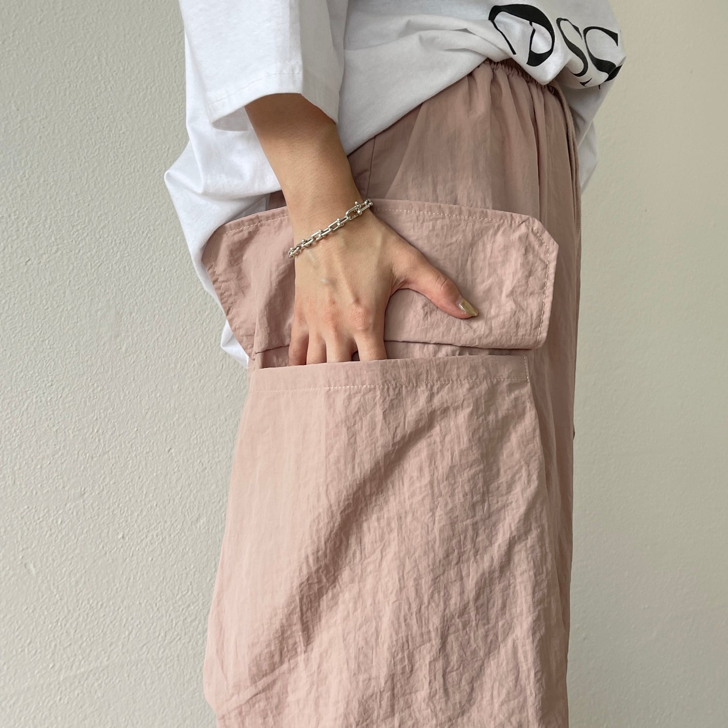 super loose cargo shaka pants / pink