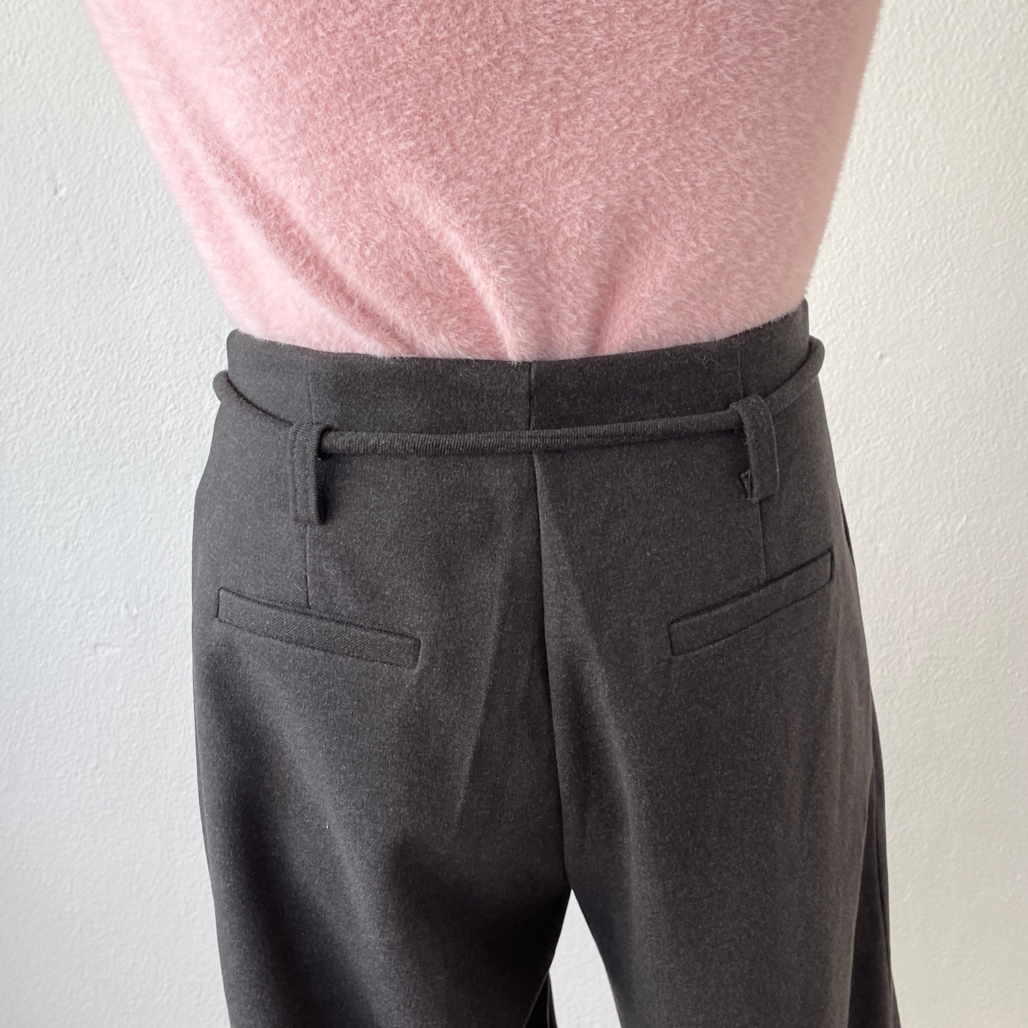 【2点SET】tuck wide curve pants / gray
