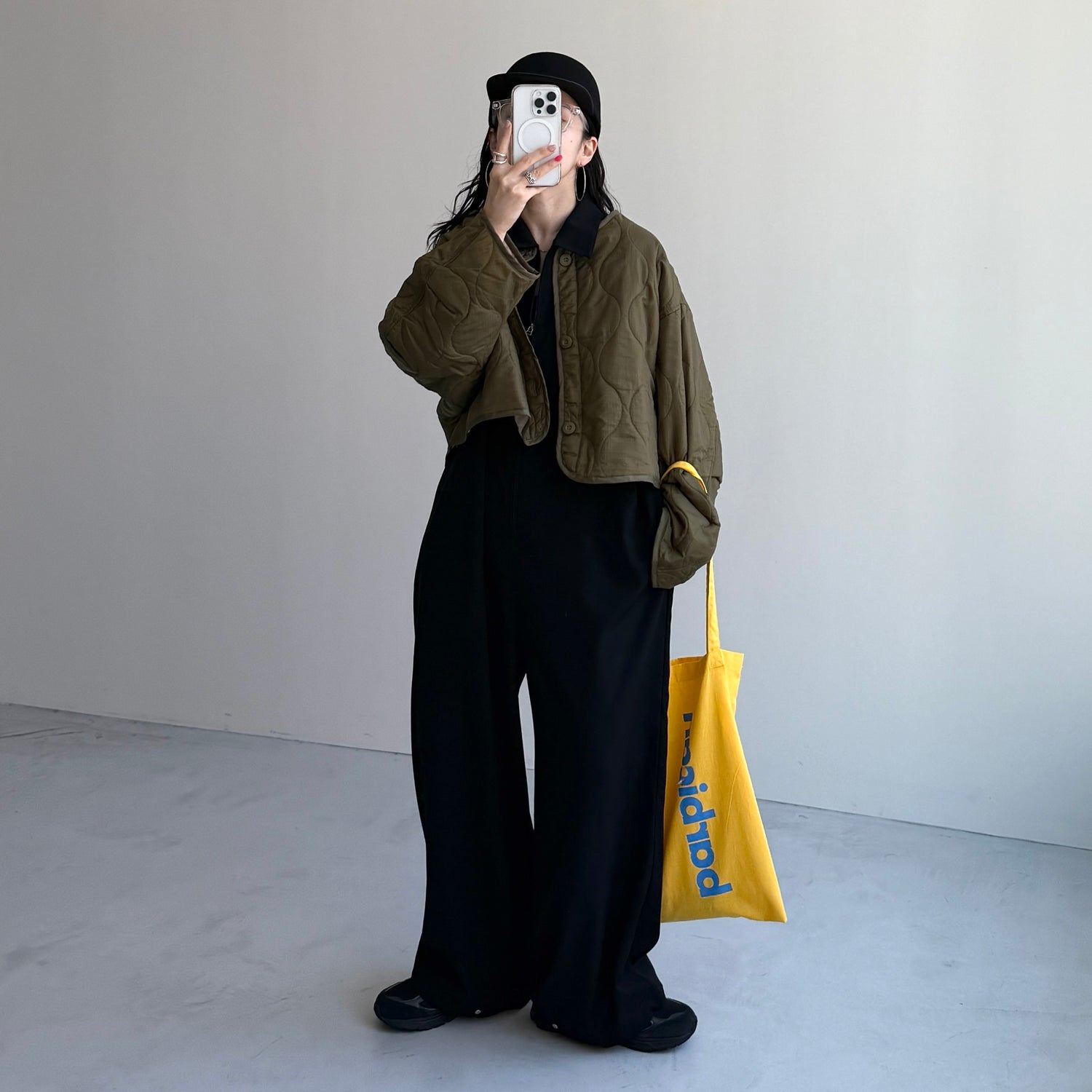 half sleeve zip all in one / black [2size]