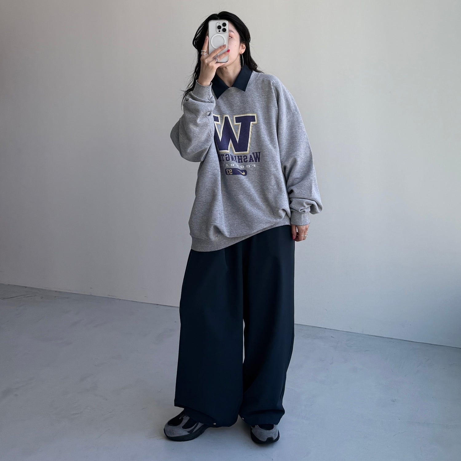 half sleeve zip all in one / navy [2size]