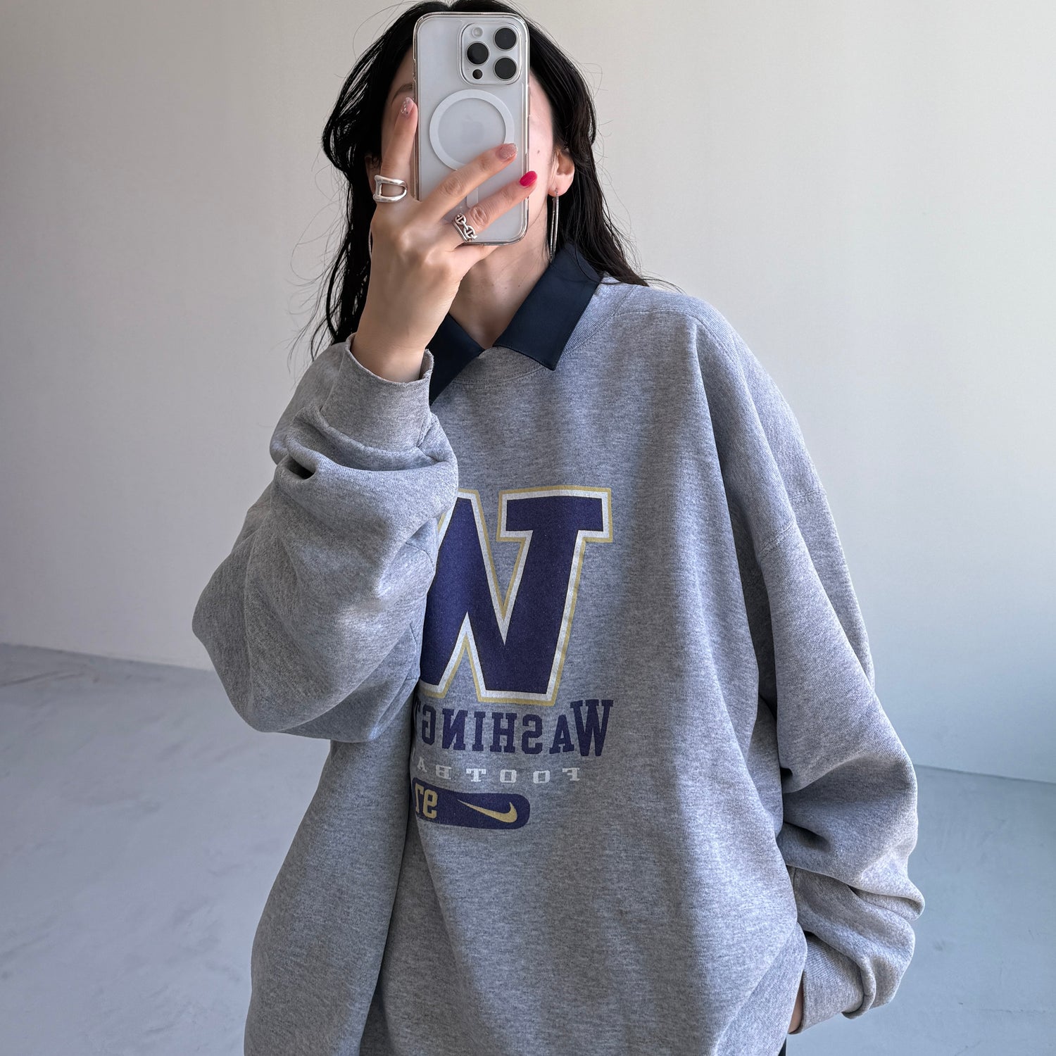 half sleeve zip all in one / navy [2size]