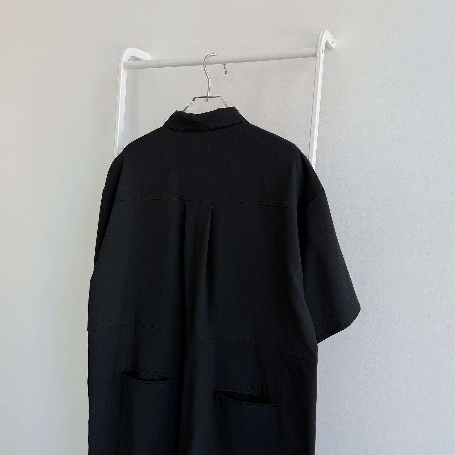 half sleeve zip all in one / black [2size]
