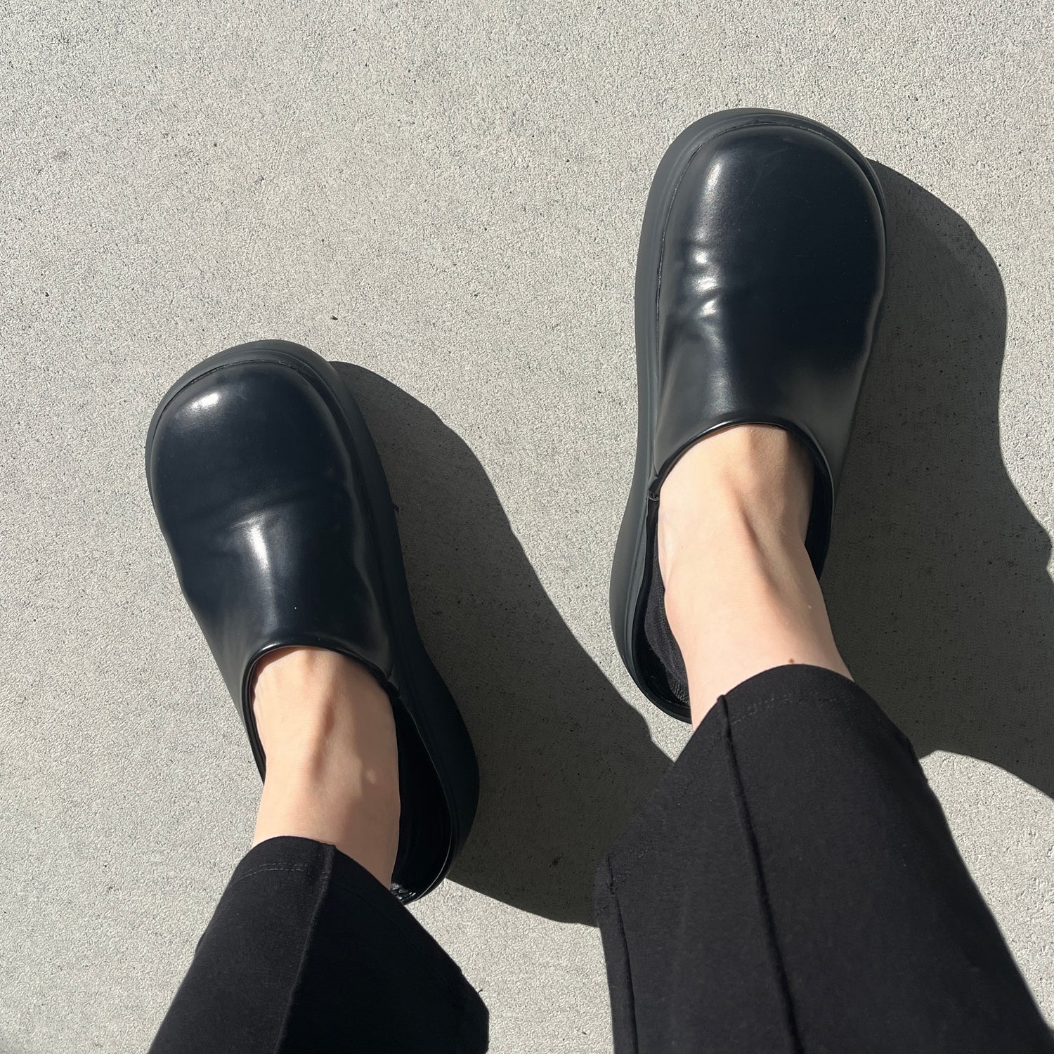 chubby flat shoes / black