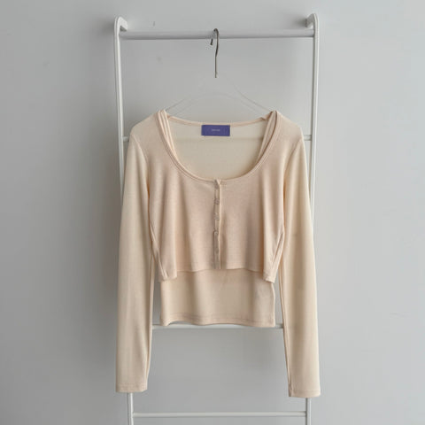 【SAMPLE】（2点SET）soft touch cardigan +tank top / ivory