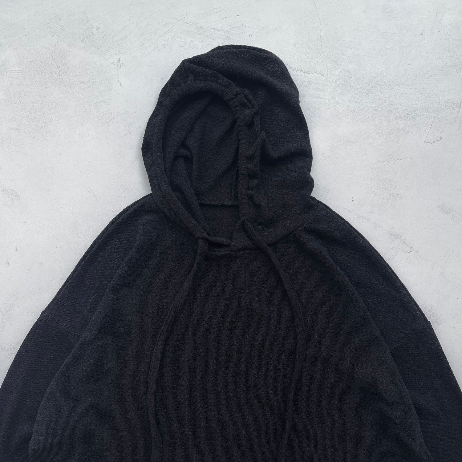 【SAMPLE】sheer hoodie long tee / black