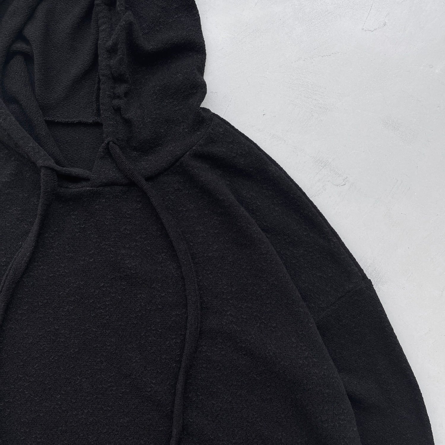 【SAMPLE】sheer hoodie long tee / black