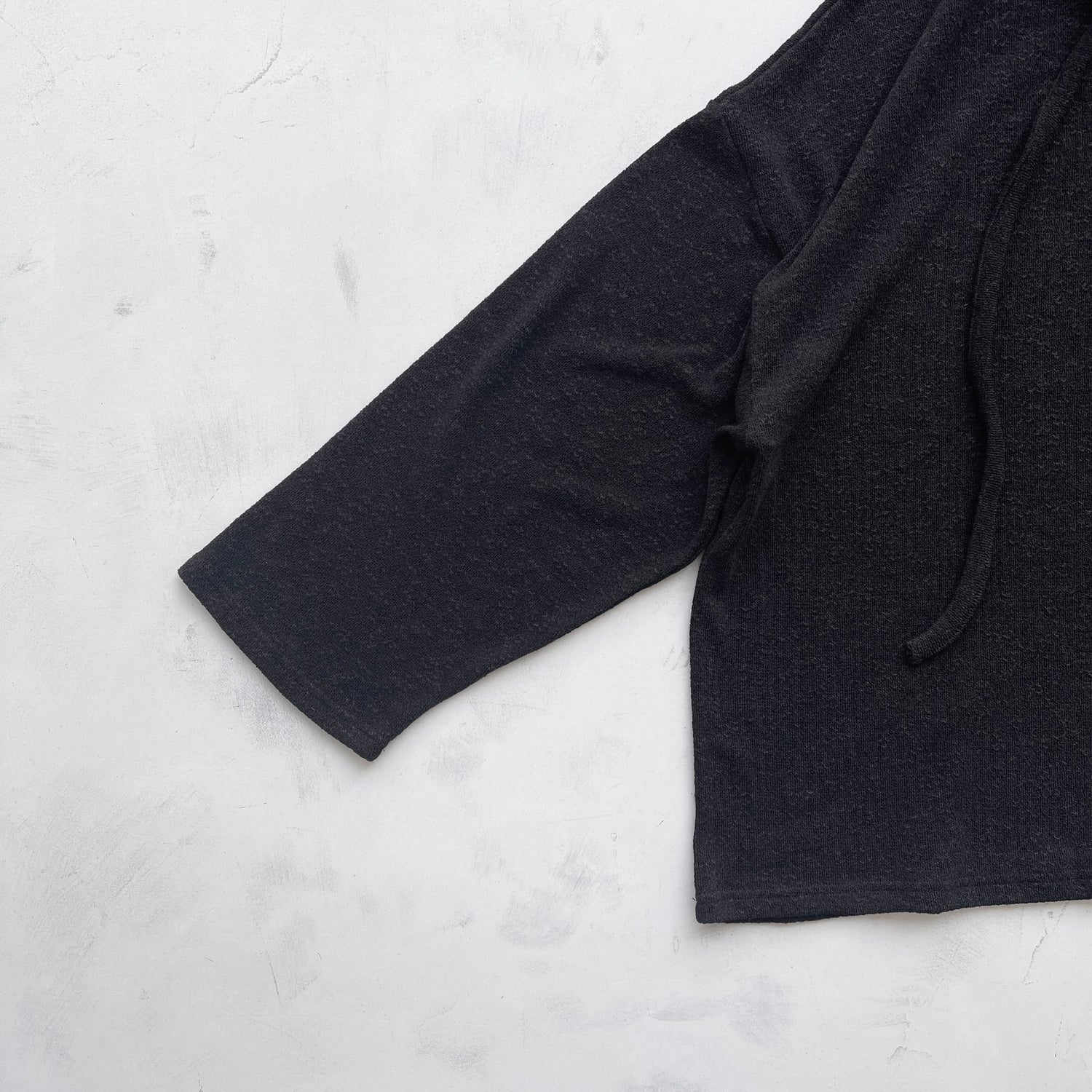 【SAMPLE】sheer hoodie long tee / black