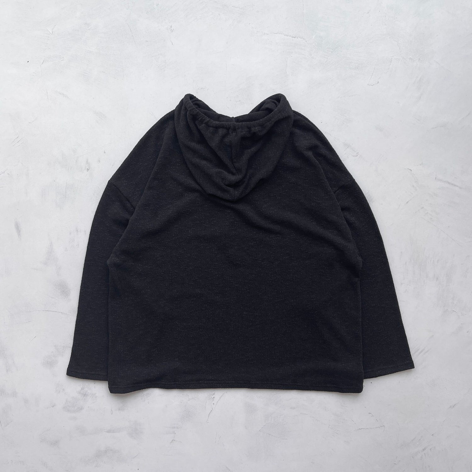 【SAMPLE】sheer hoodie long tee / black