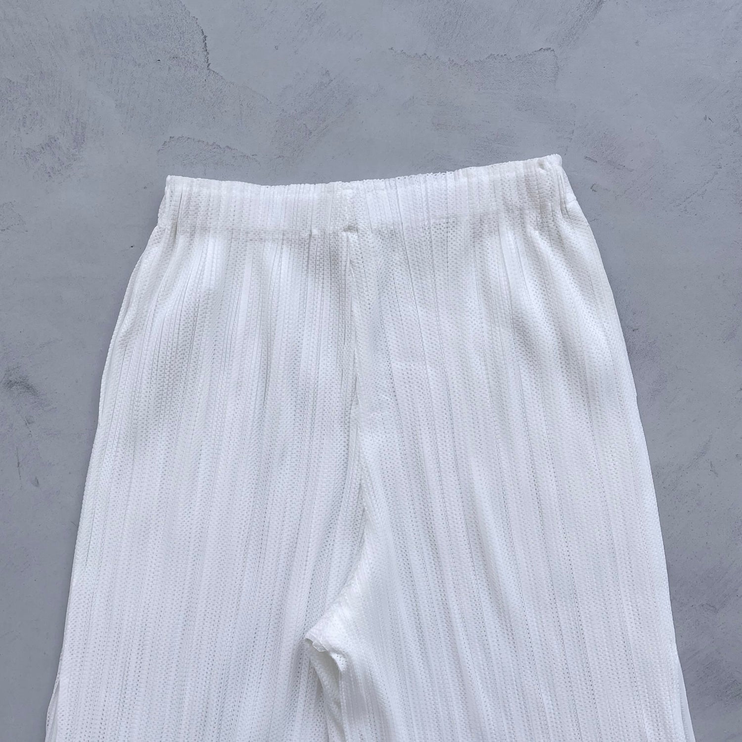 【SAMPLE】pleats sheer slit pants / ivory