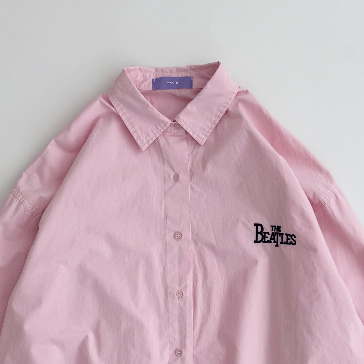【SAMPLE】over size logo color shirt / pink