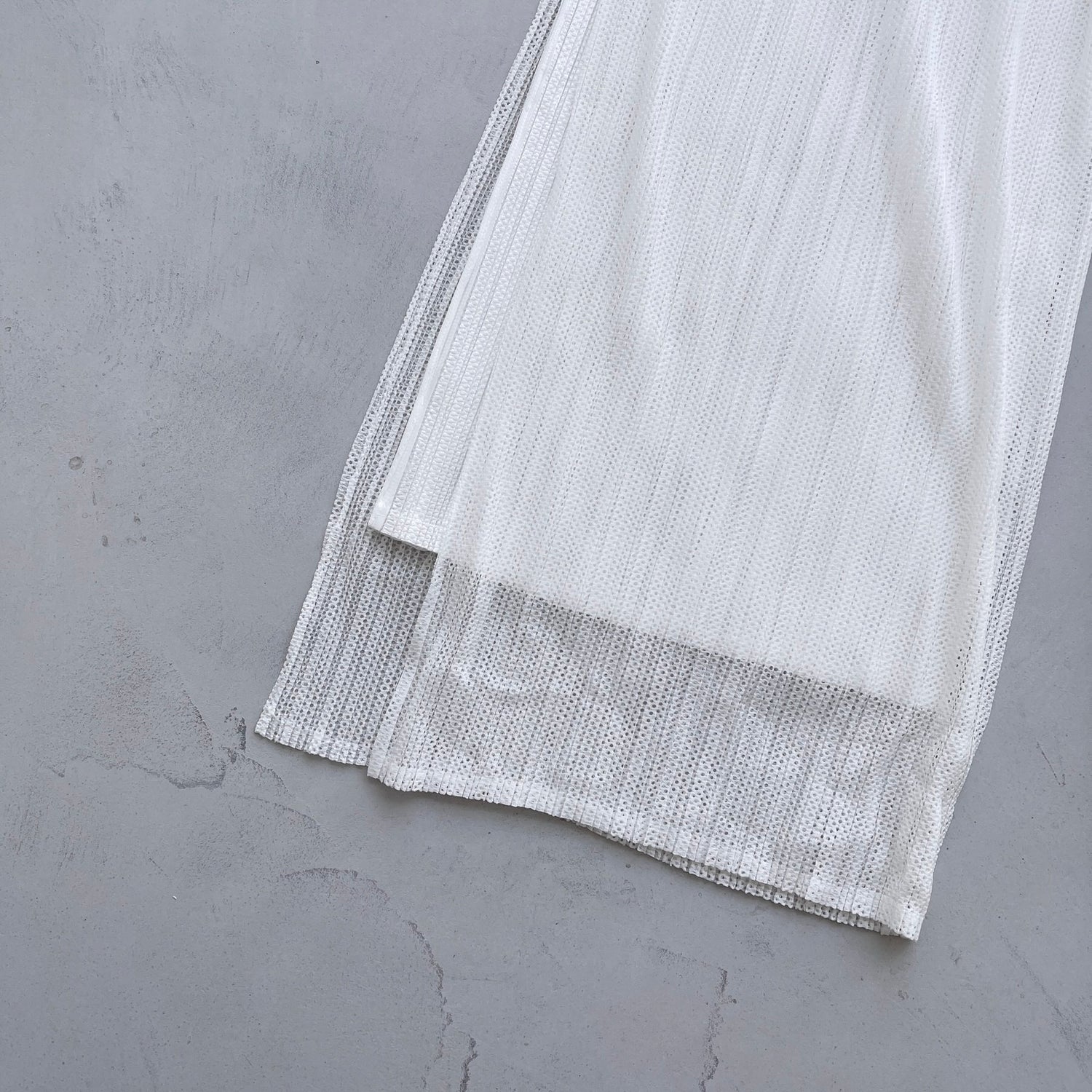 【SAMPLE】pleats sheer slit pants / ivory