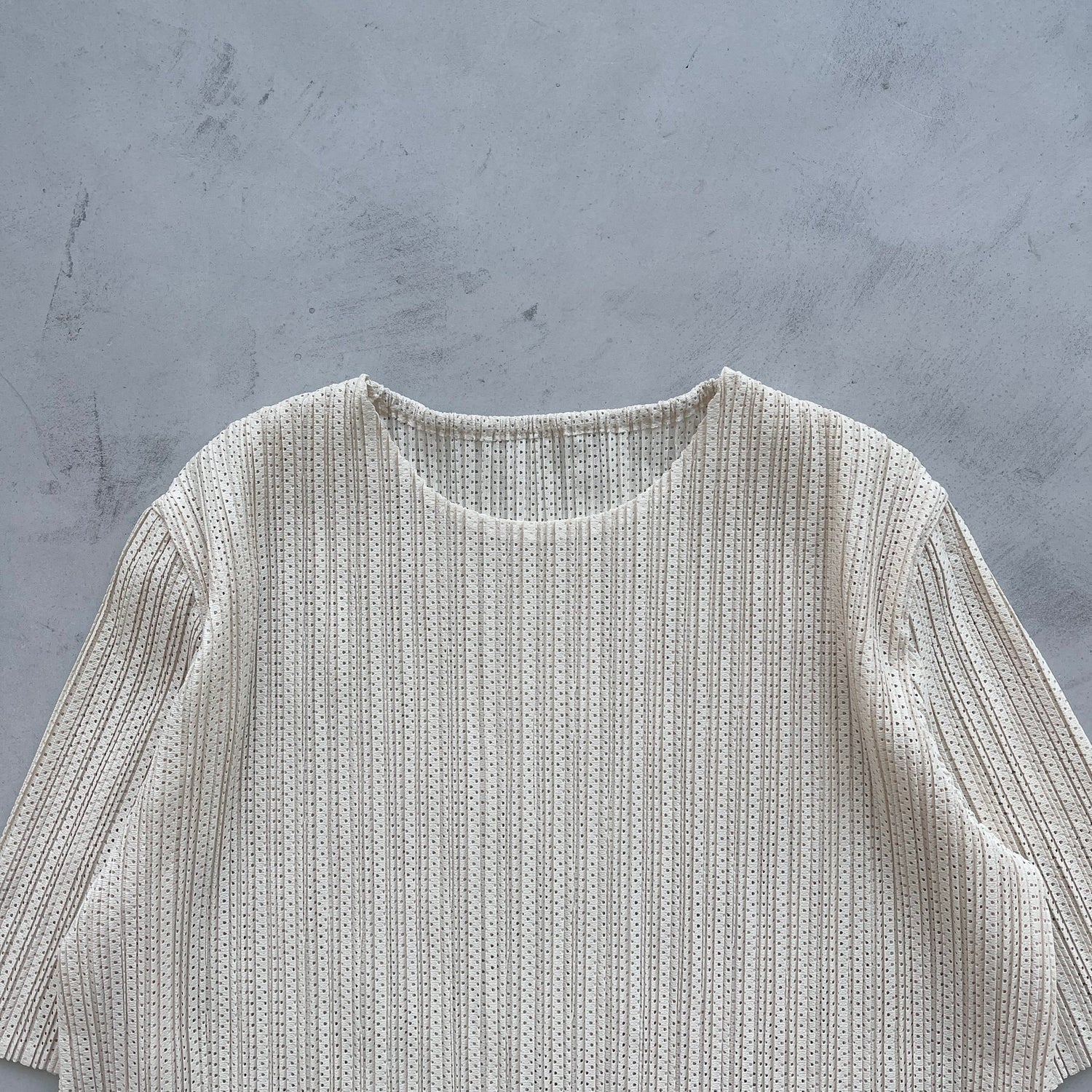 【SAMPLE】pleats mesh tee / ivory