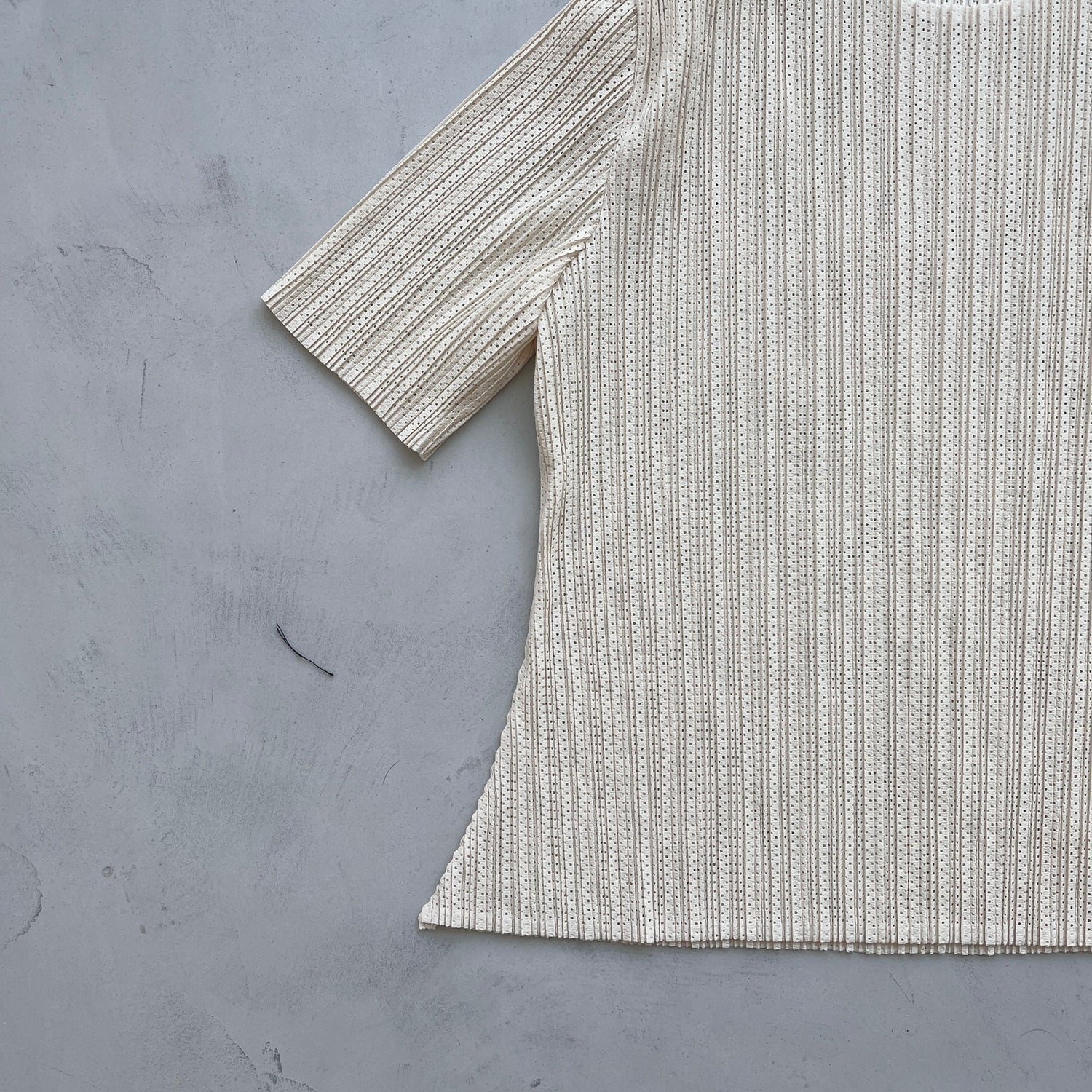【SAMPLE】pleats mesh tee / ivory