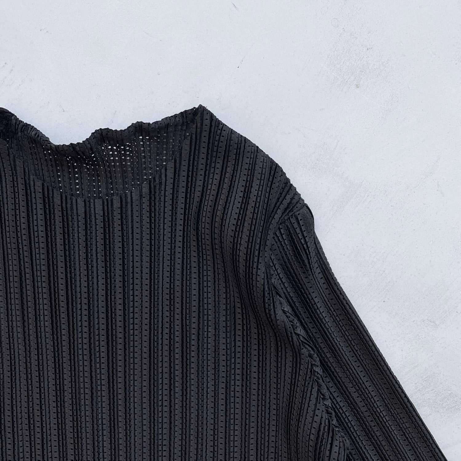 【SAMPLE】pleats mesh tee / black