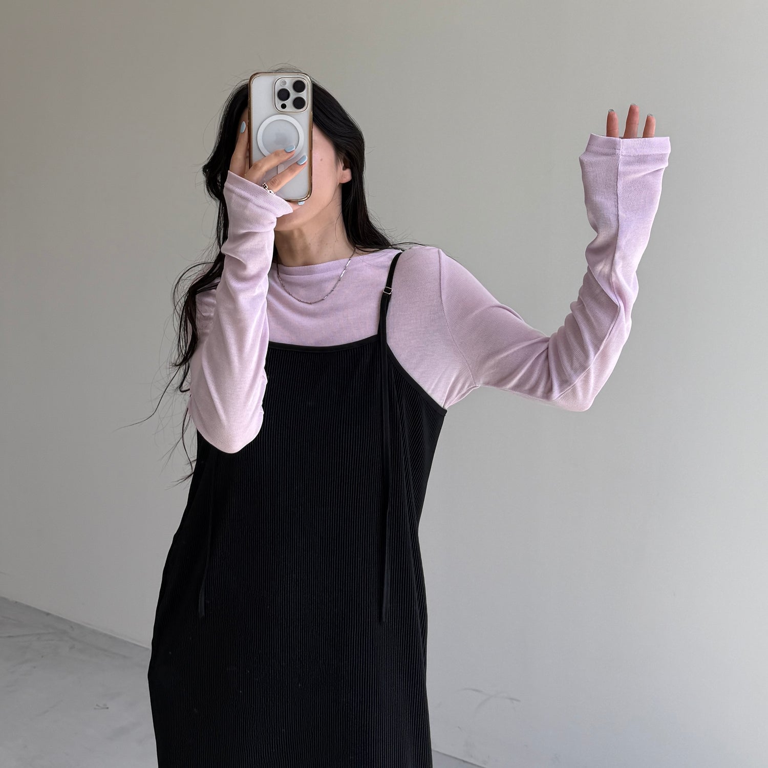 KASANE sheer tee / pink