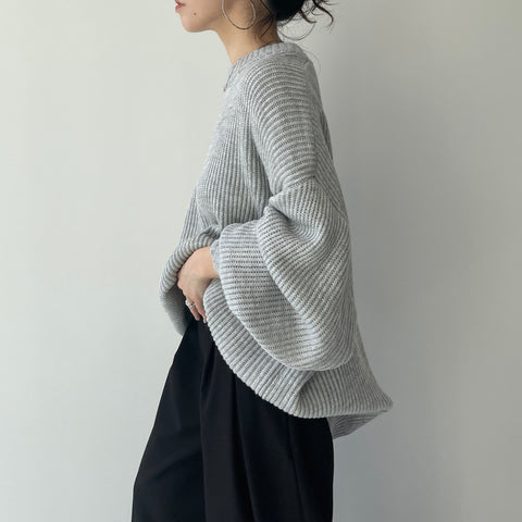 perfect silhouette super over knit / gray