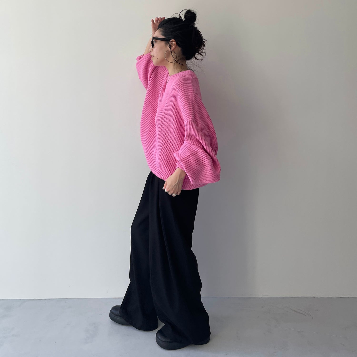 perfect silhouette super over knit / pink