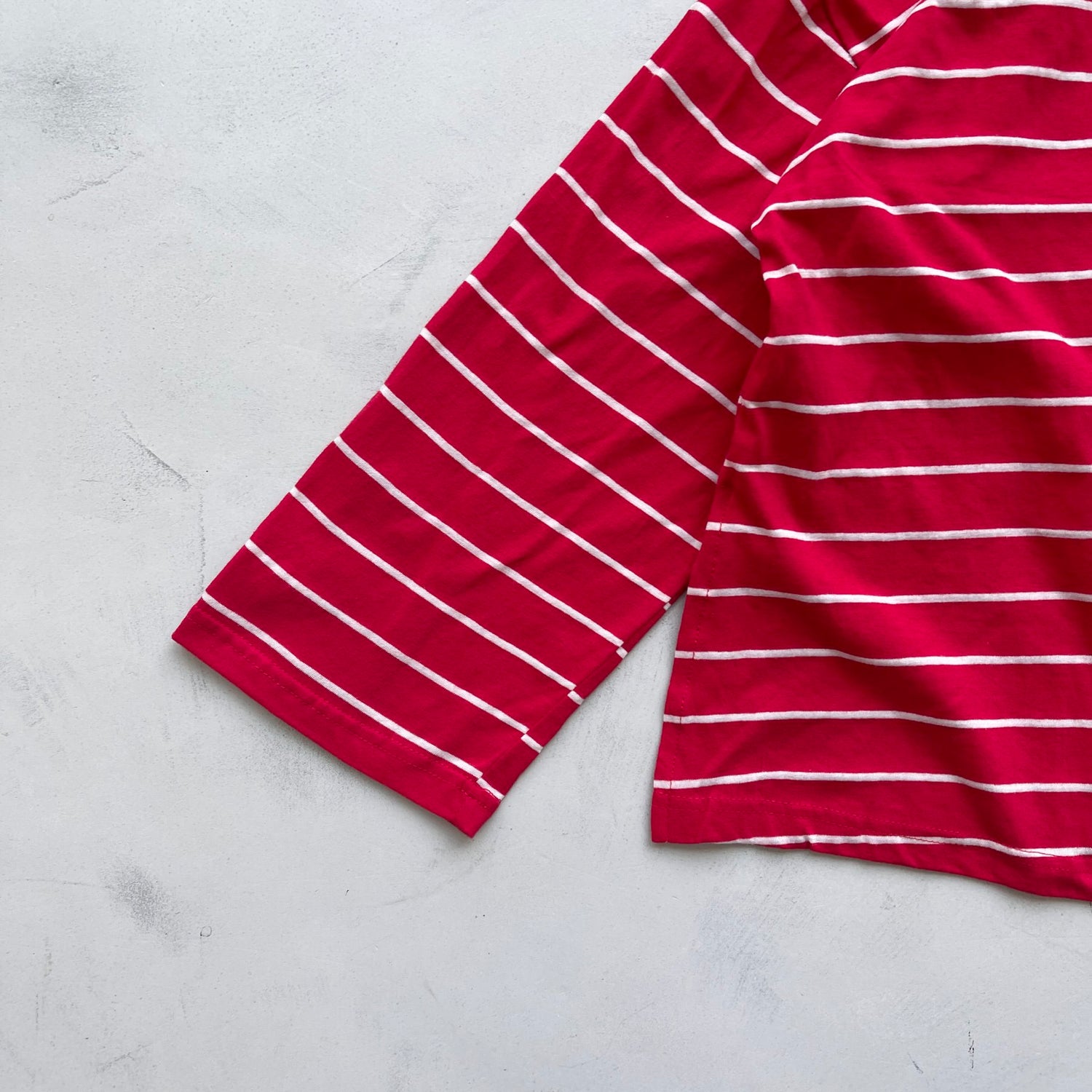 【SAMPLE】nice border long tee / red
