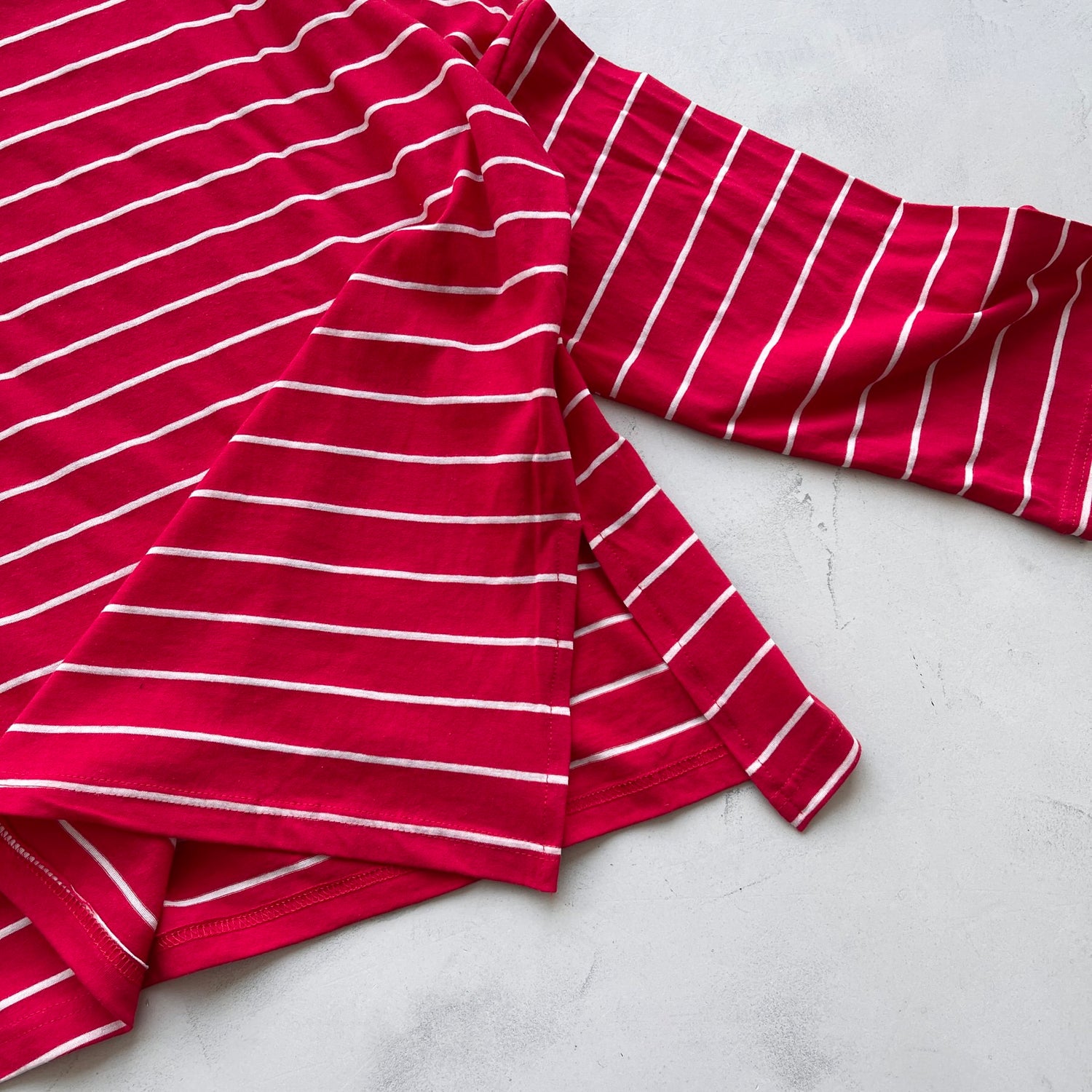 【SAMPLE】nice border long tee / red