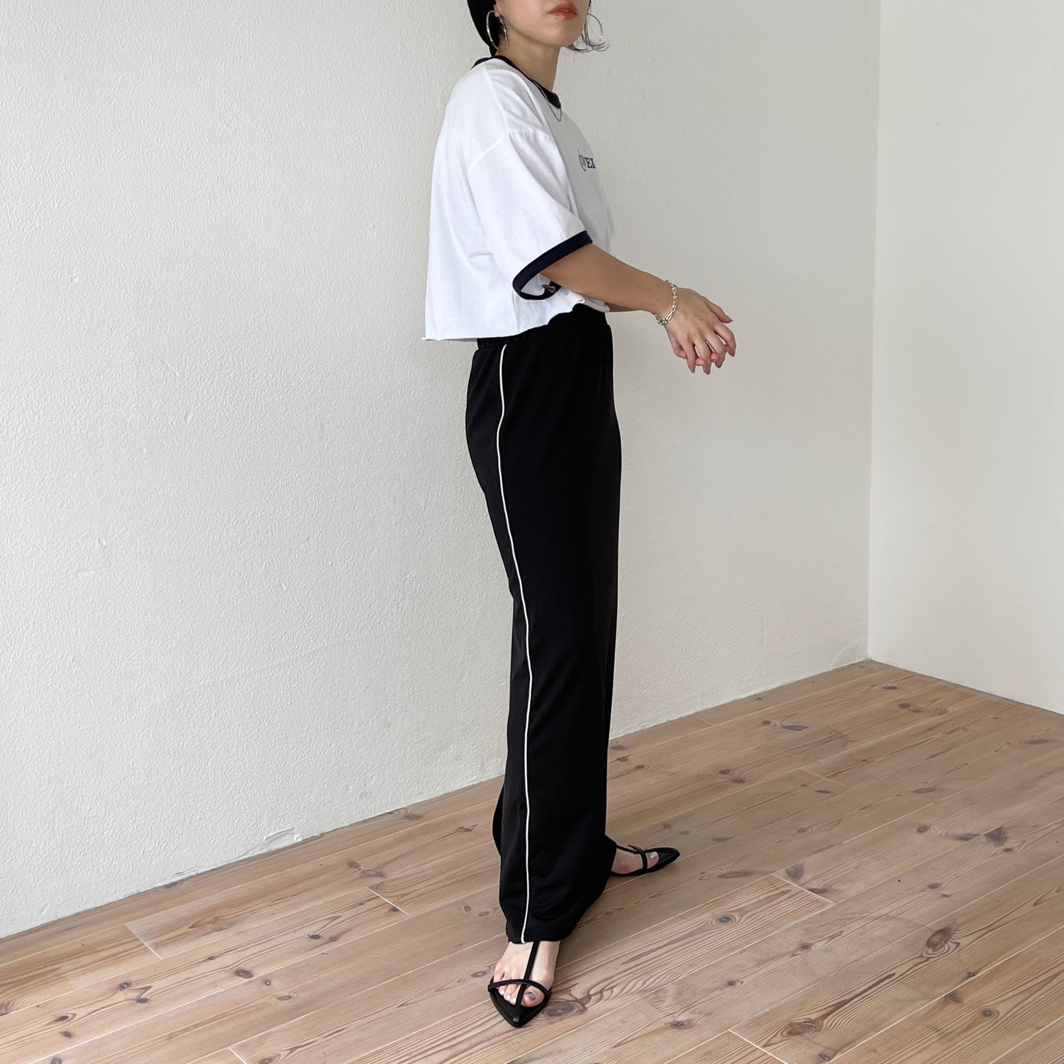 side line stretch skirt / black