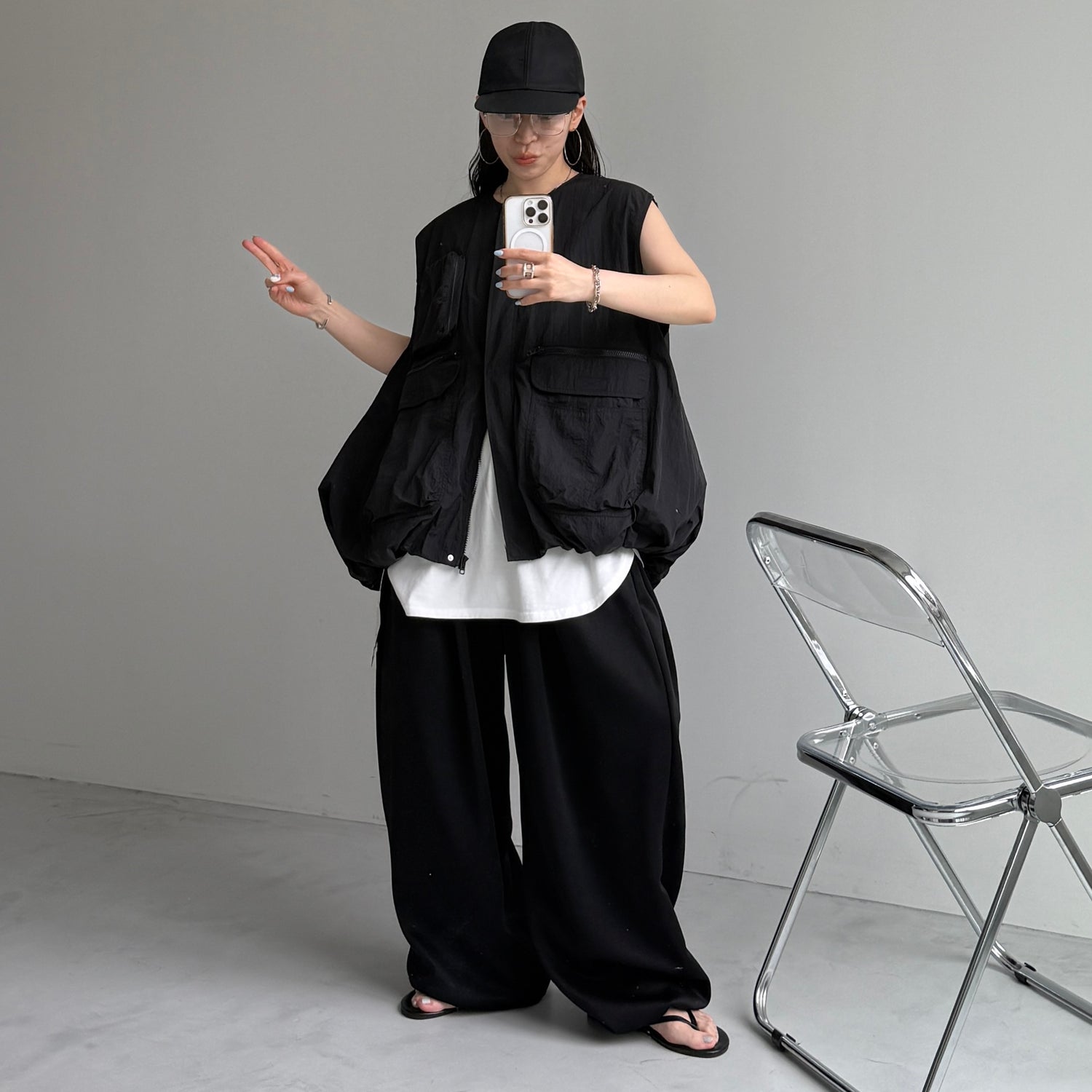 super loose sweat pants / black